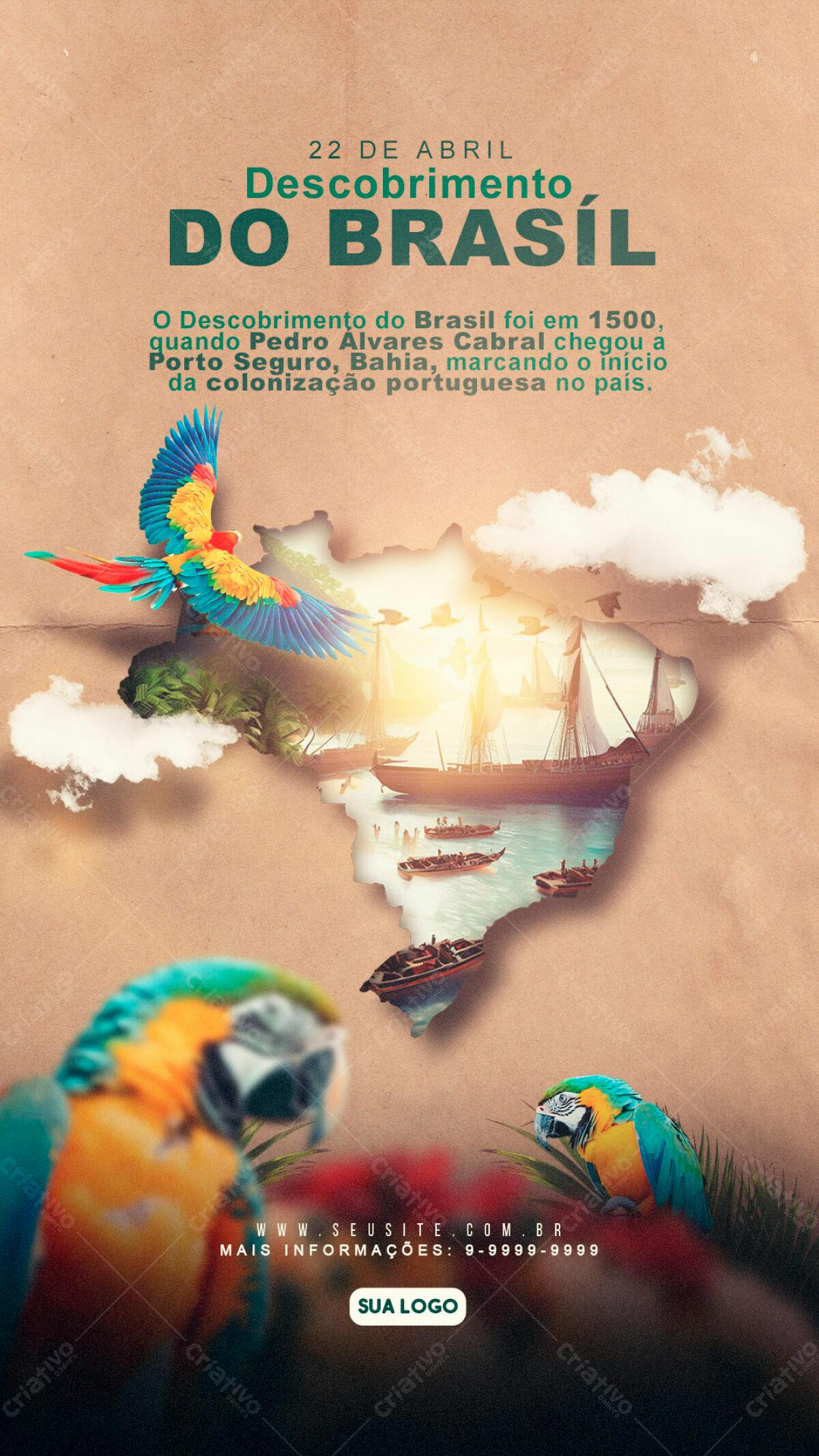 Flyer Descobrimento do Brasil PSD Editável