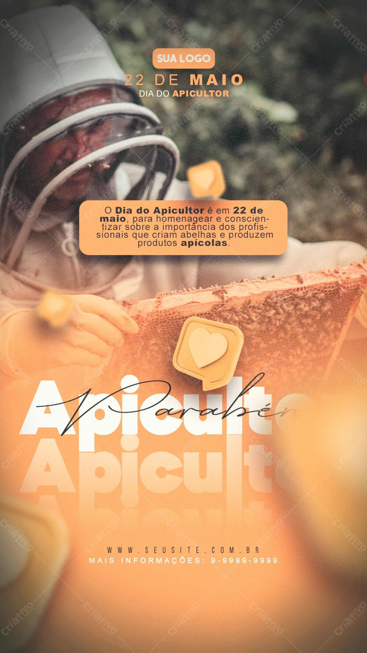 Flyer Dia do Apicultor PSD Editável