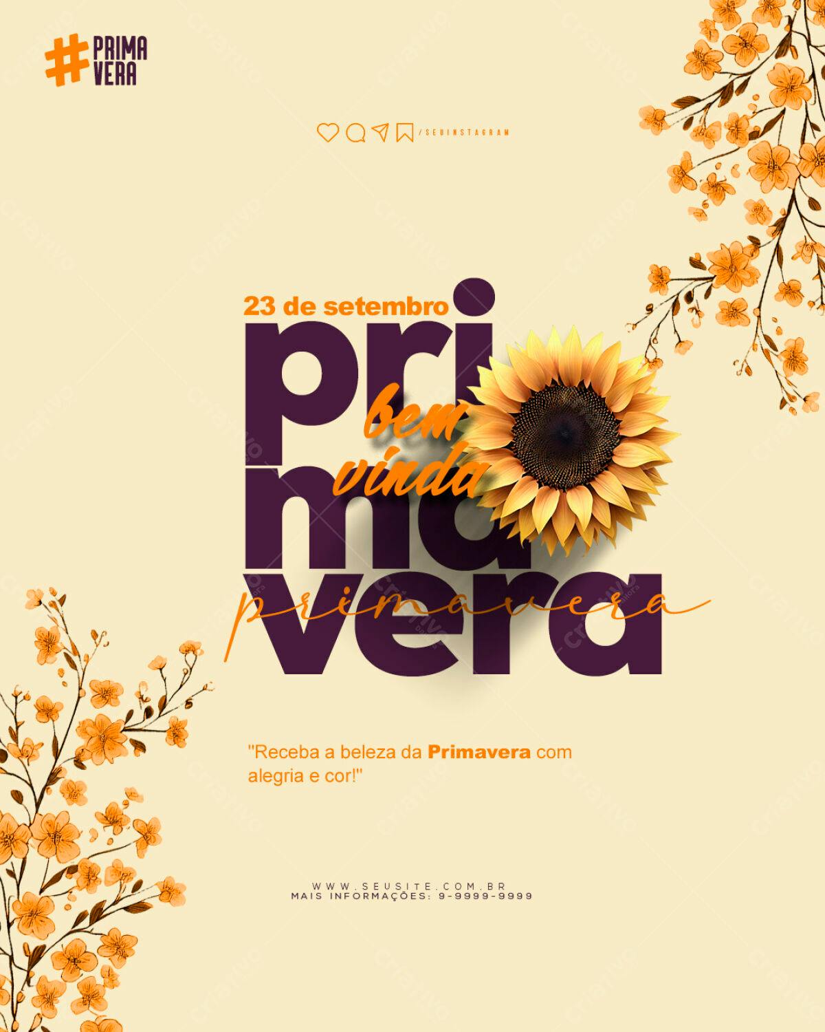 Flyer Boas Vindas Primavera PSD Editável