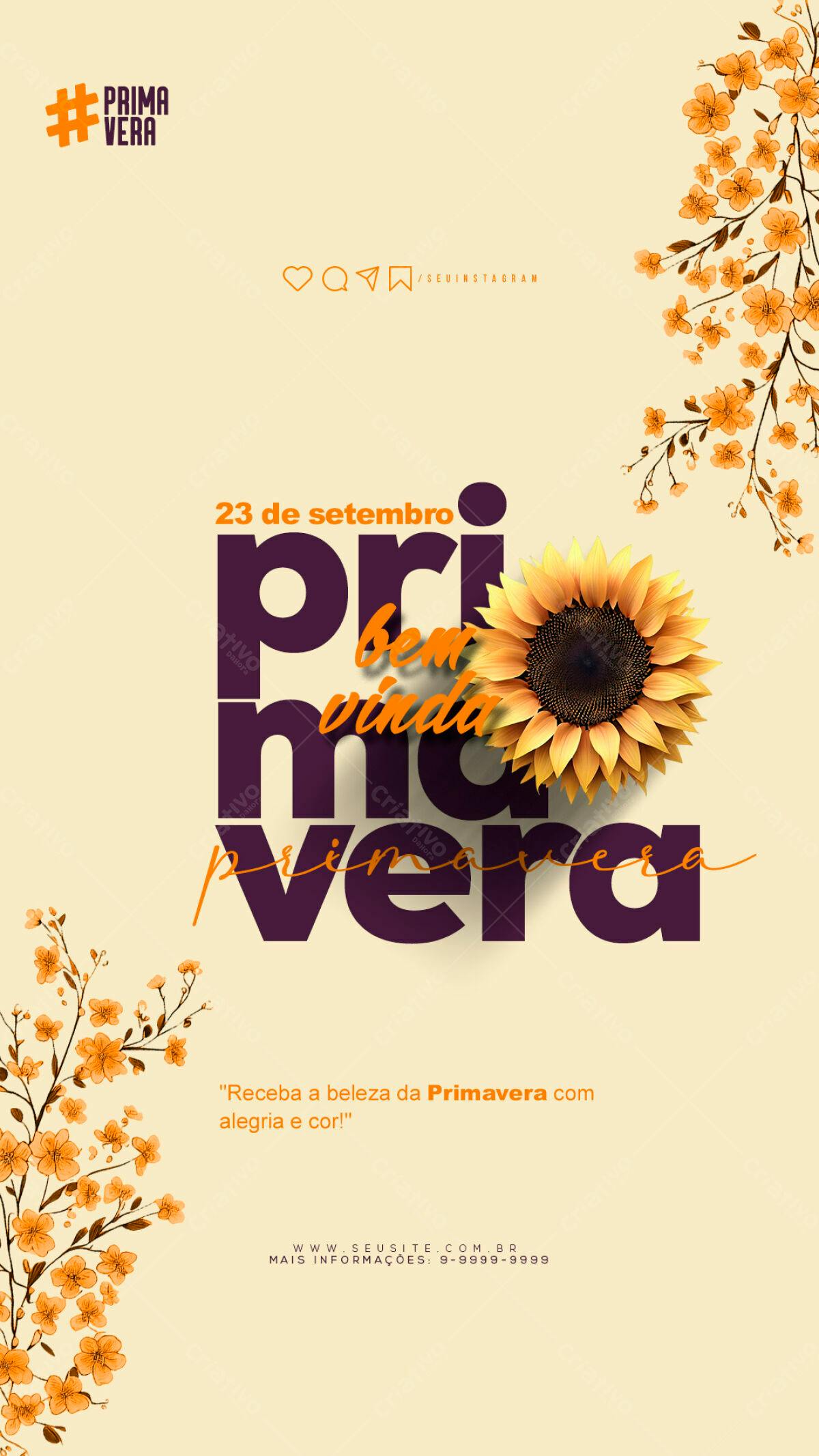 Flyer Chegada da Primavera PSD Editável