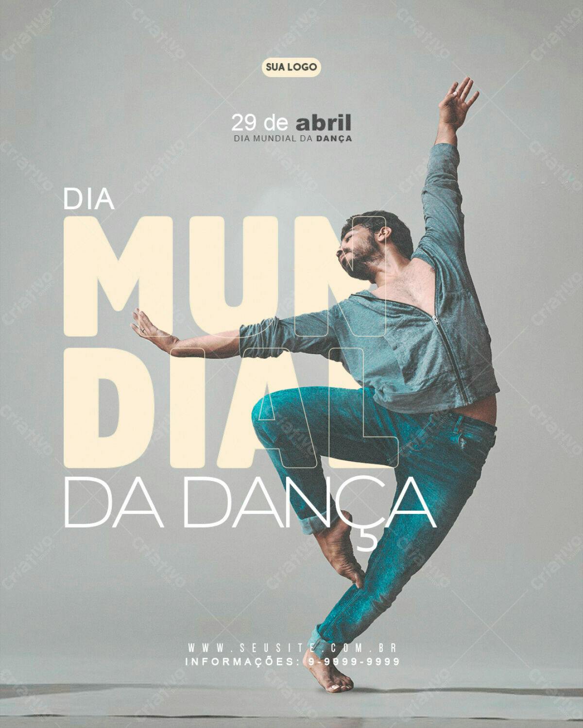 Flyer Dia Mundial da Dança PSD Editável