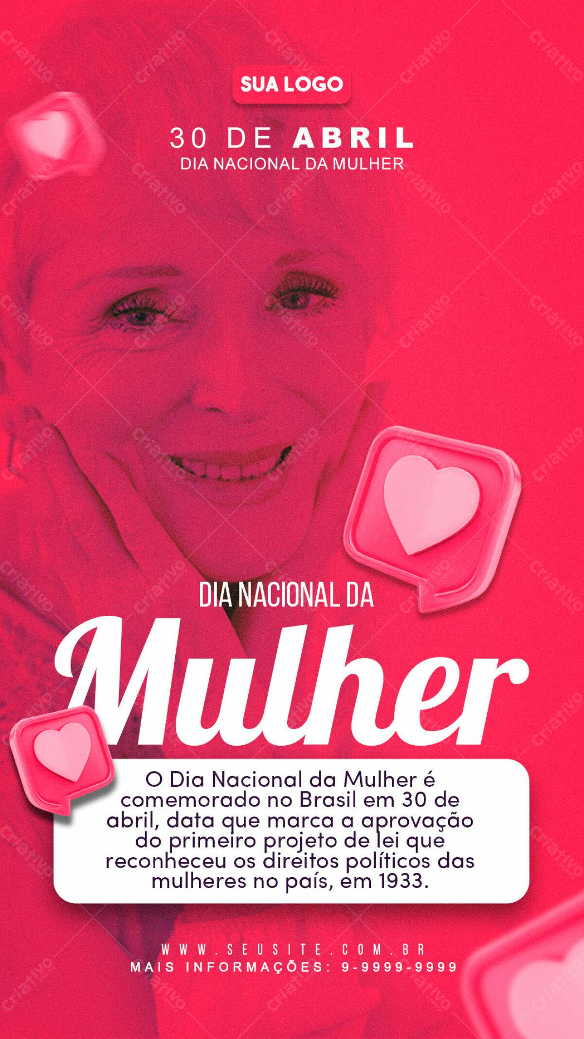 Flyer Dia Internacional da Mulher PSD Editável