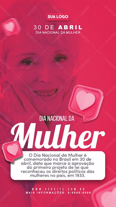 De abril dia nacional da mulher story