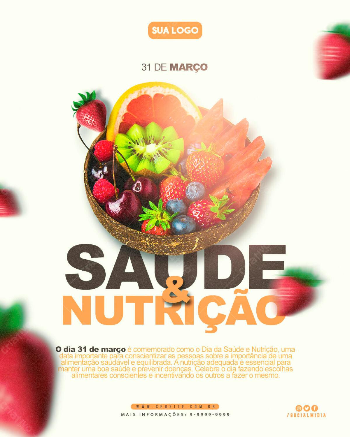 Flyer Dia da Saúde e Nutrição PSD Editável