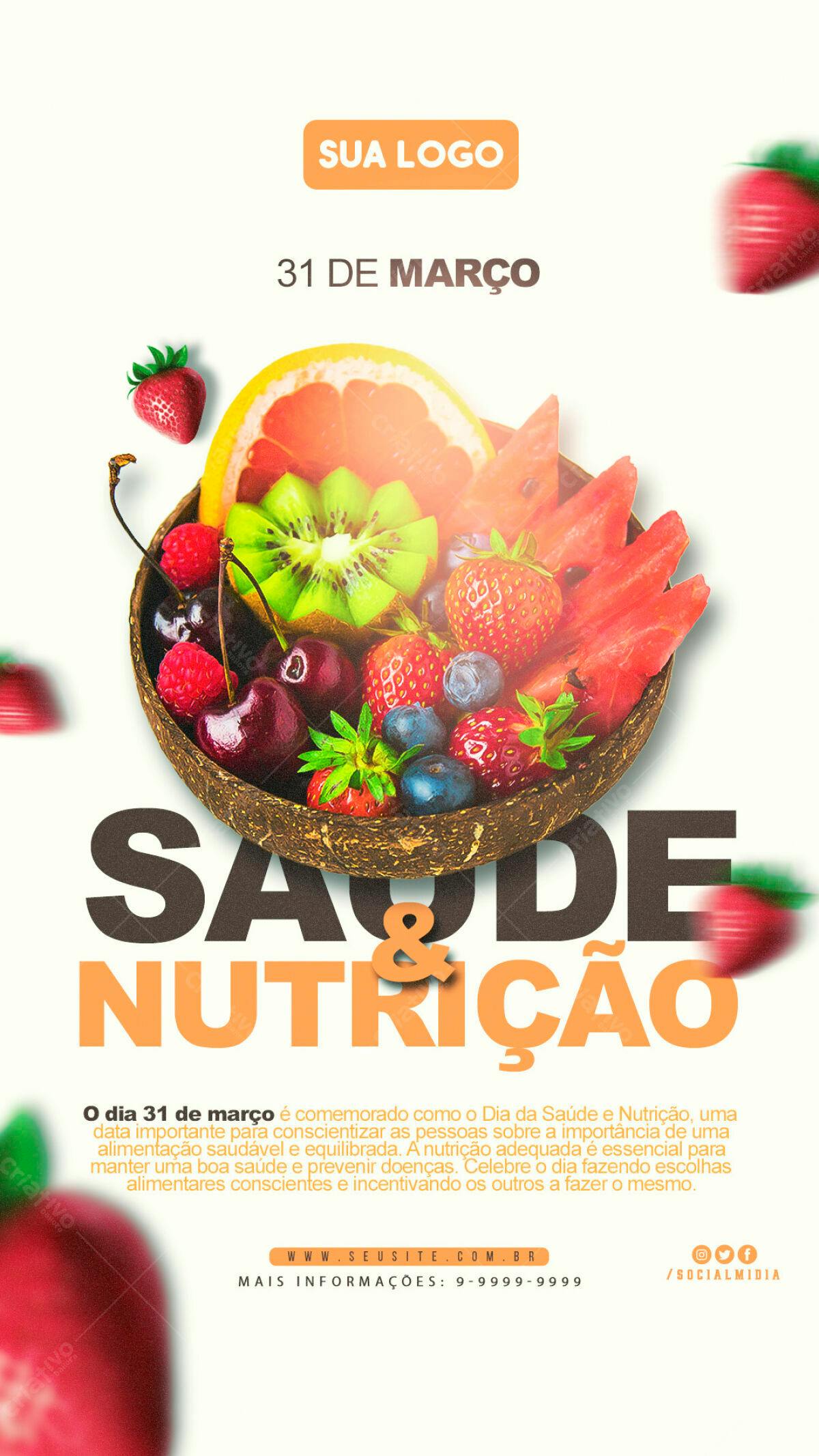 Flyer Dia da Saúde e Nutrição PSD Editável