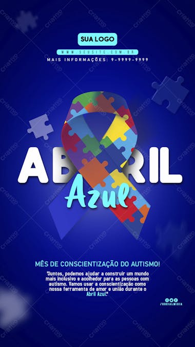 Abril azul mês de conscientização do autismo story