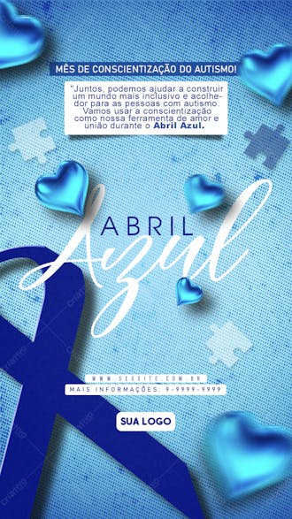 Abril azul story social media