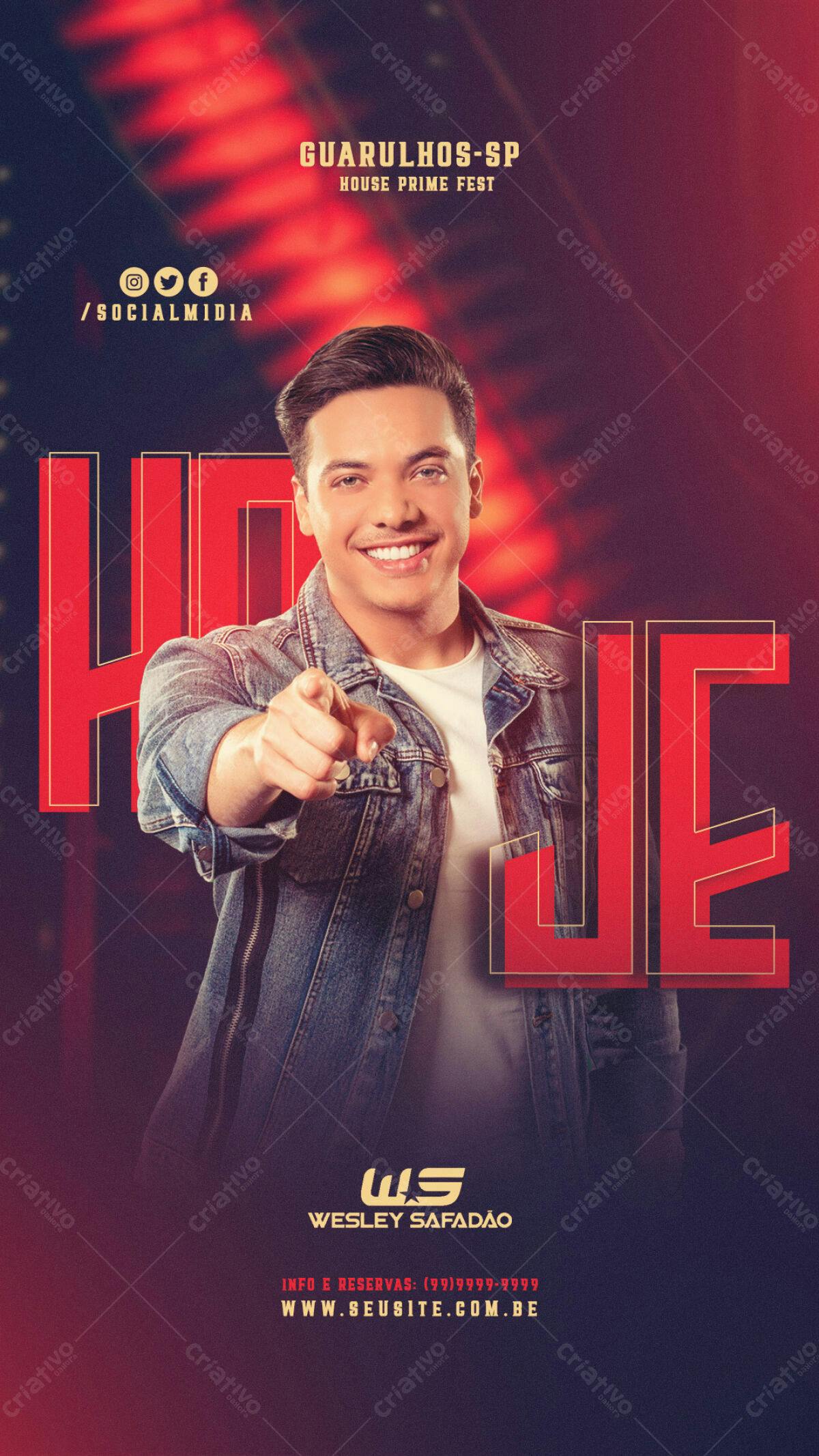 Flyer para Show Wesley Safadão PSD Editável