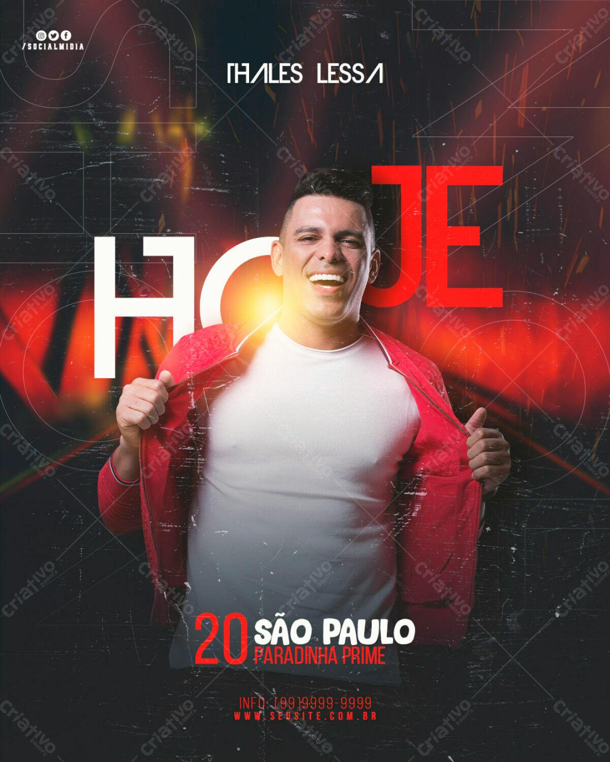Flyer para Show de Thales Lessa PSD Editável
