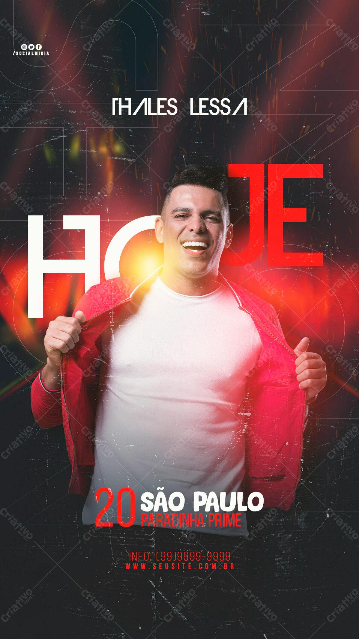 Flyer para Show do Thales Lessa PSD Editável