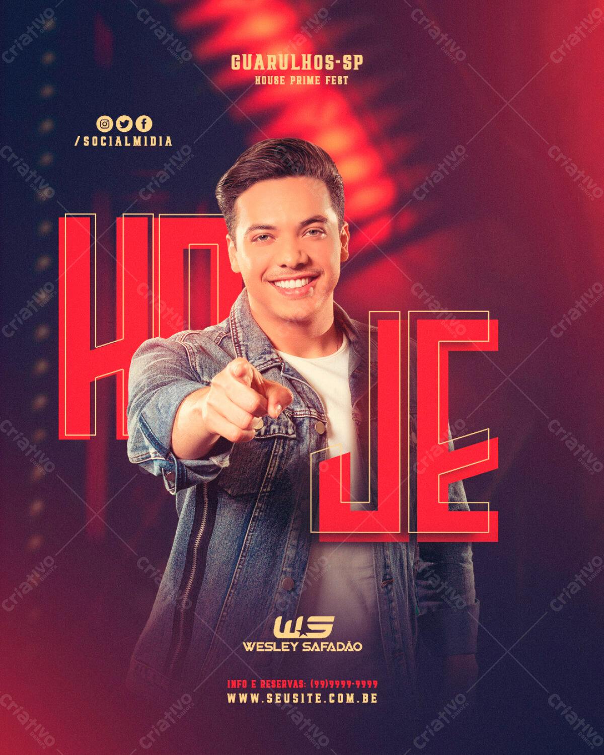 Flyer para Show Wesley Safadão PSD Editável