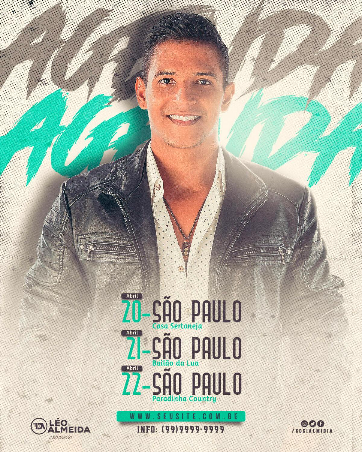Flyer para Shows de Léo Almeida PSD Editável
