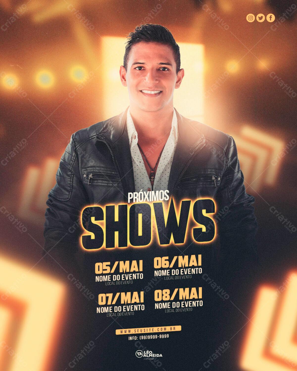 Flyer para Shows Musicais PSD Editável