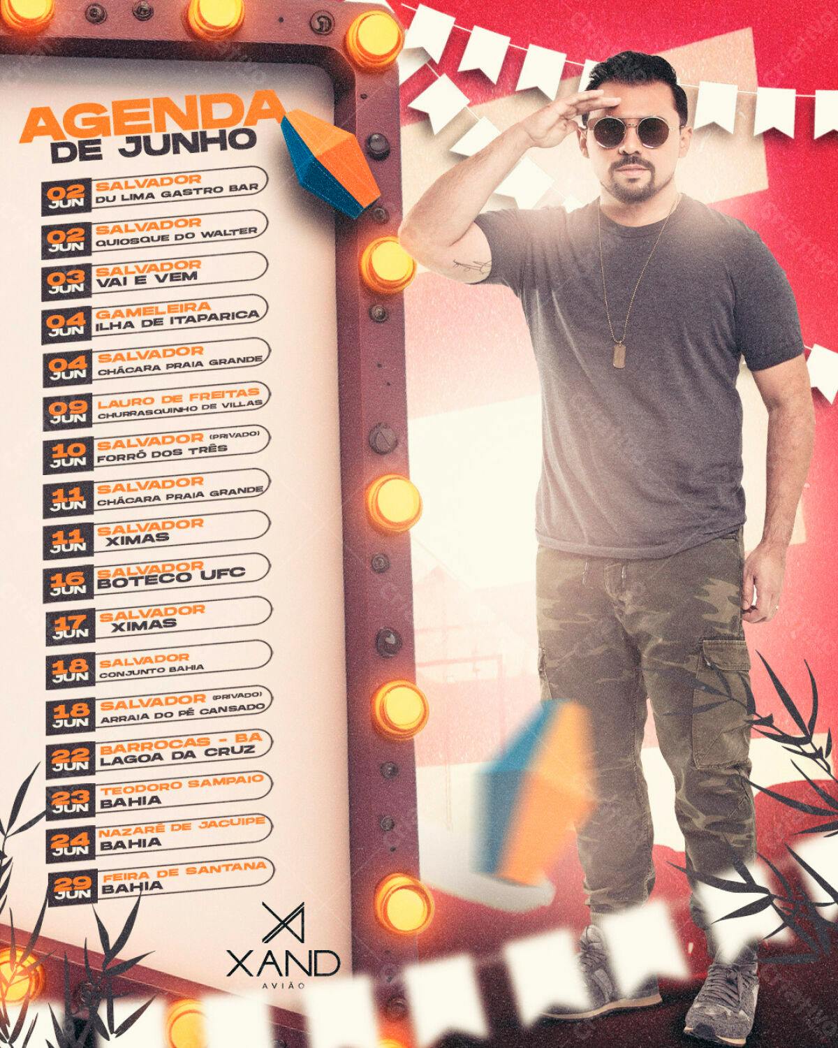 Flyer Agenda de Junho PSD Editável