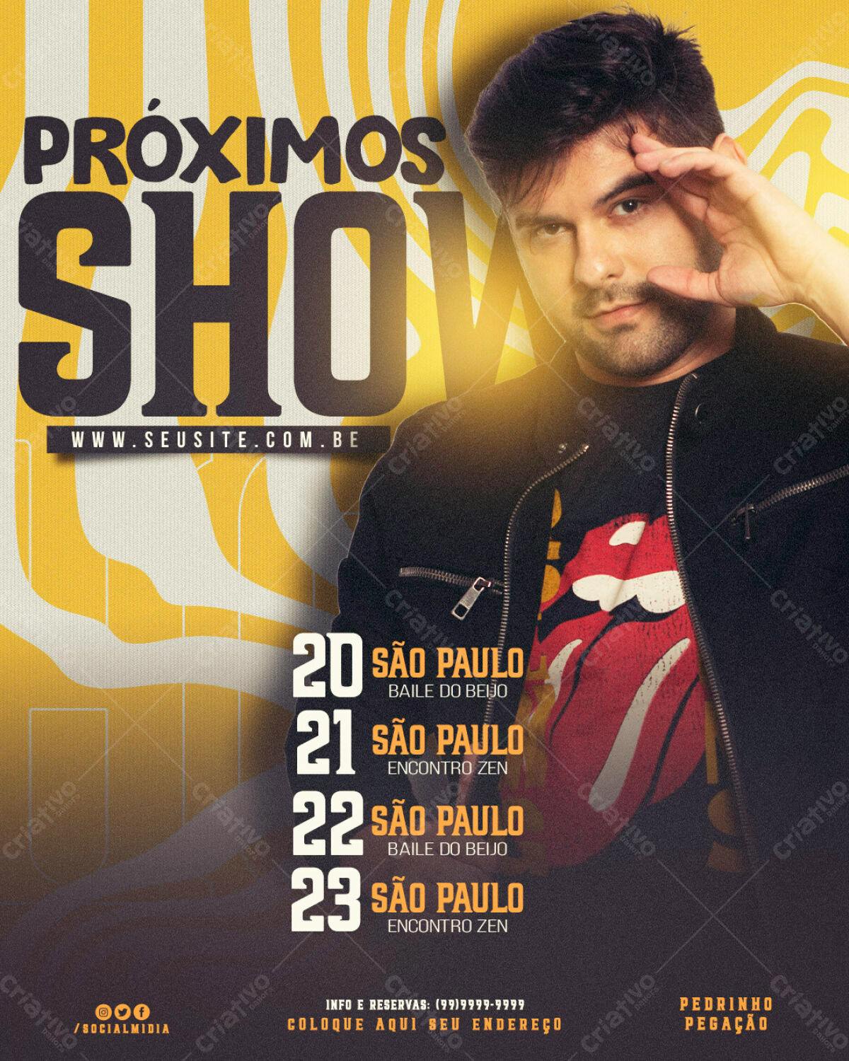 Flyer para Shows de Pedrinho Pegação PSD Editável
