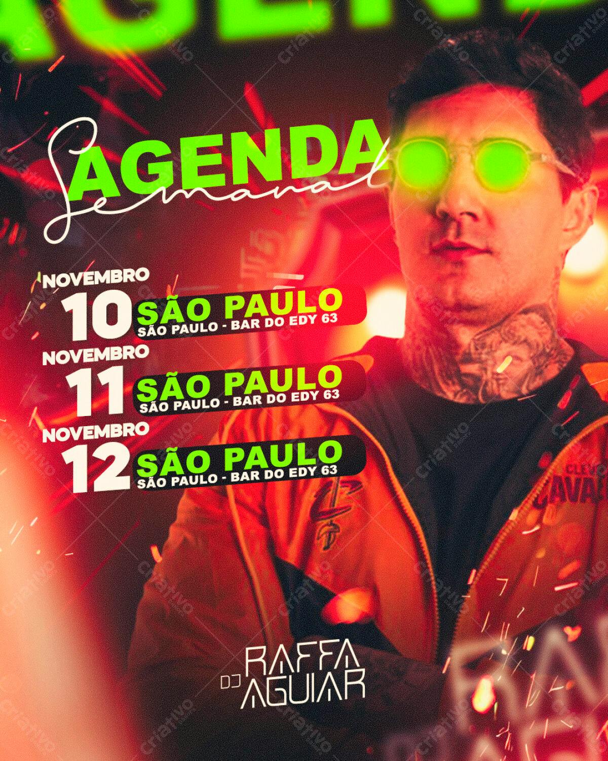 Flyer para Evento DJ Rafa Aguillar PSD Editável