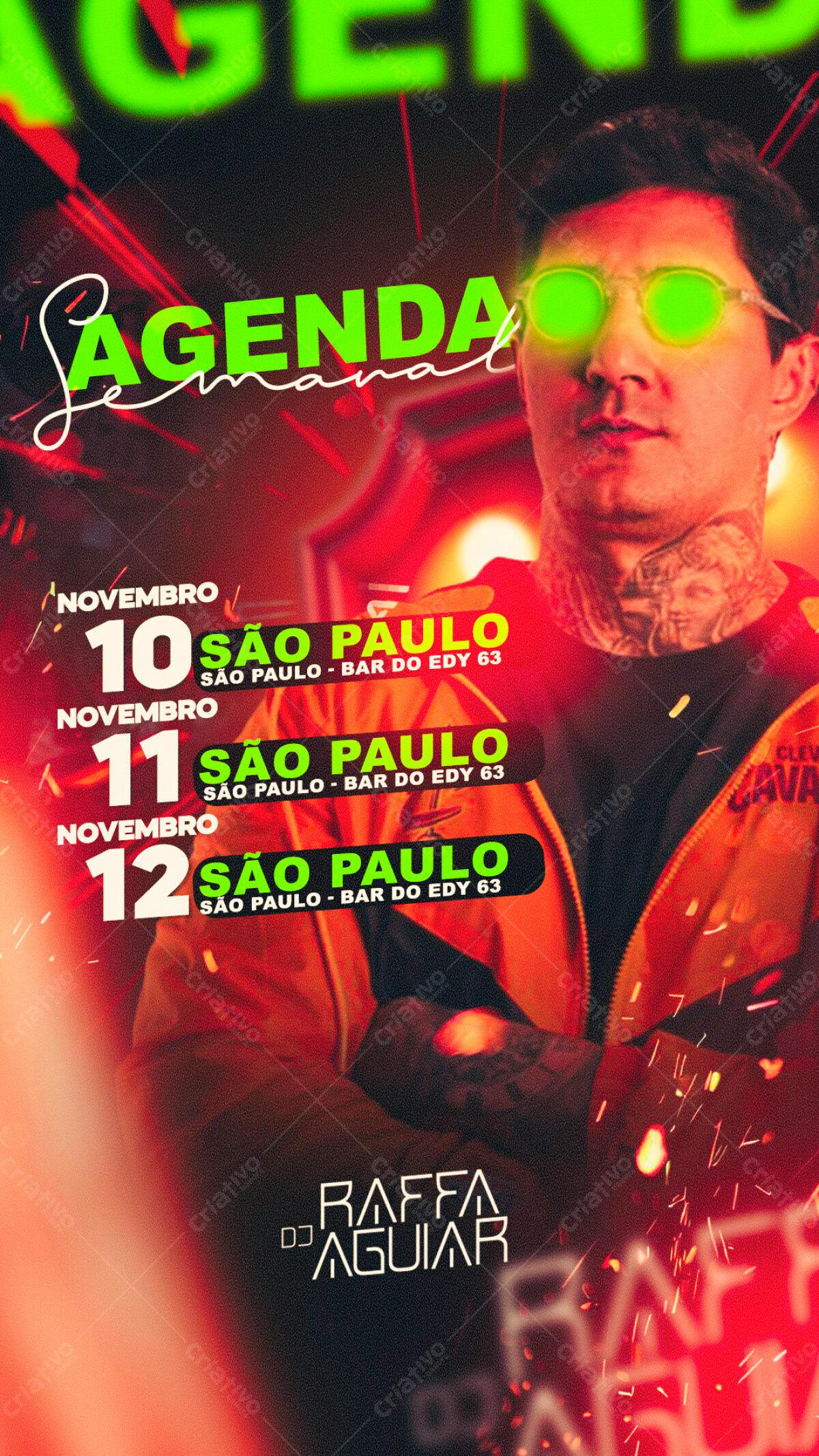 Flyer para Evento DJ Raffa Aguiar PSD Editável