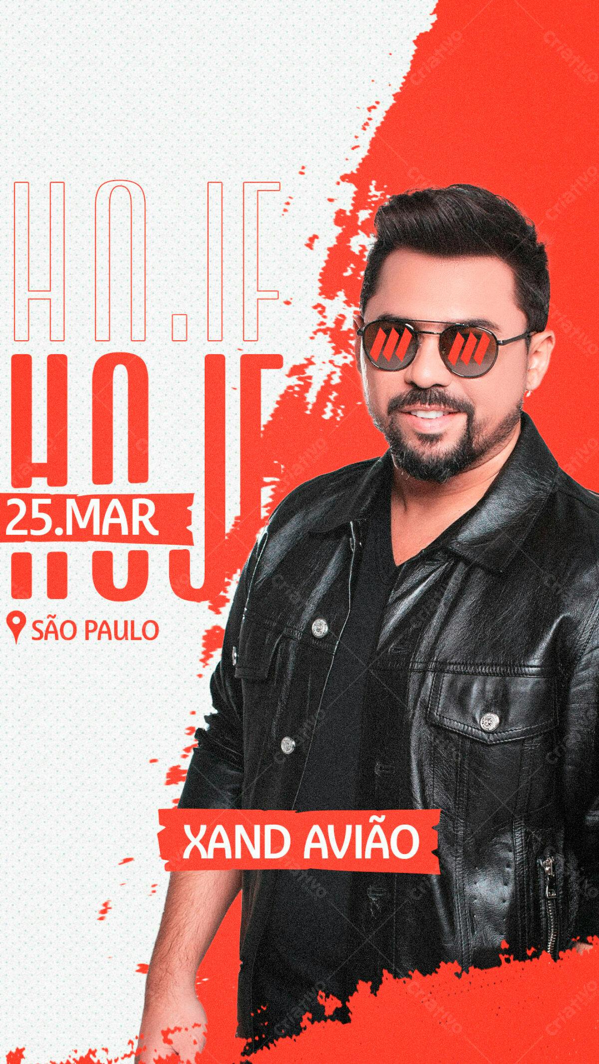 Flyer para Show Xand Avião em São Paulo PSD Editável