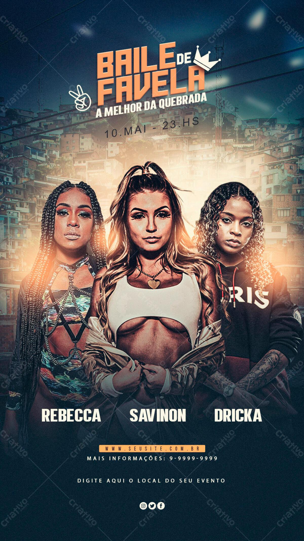Flyer Baile de Favela PSD Editável