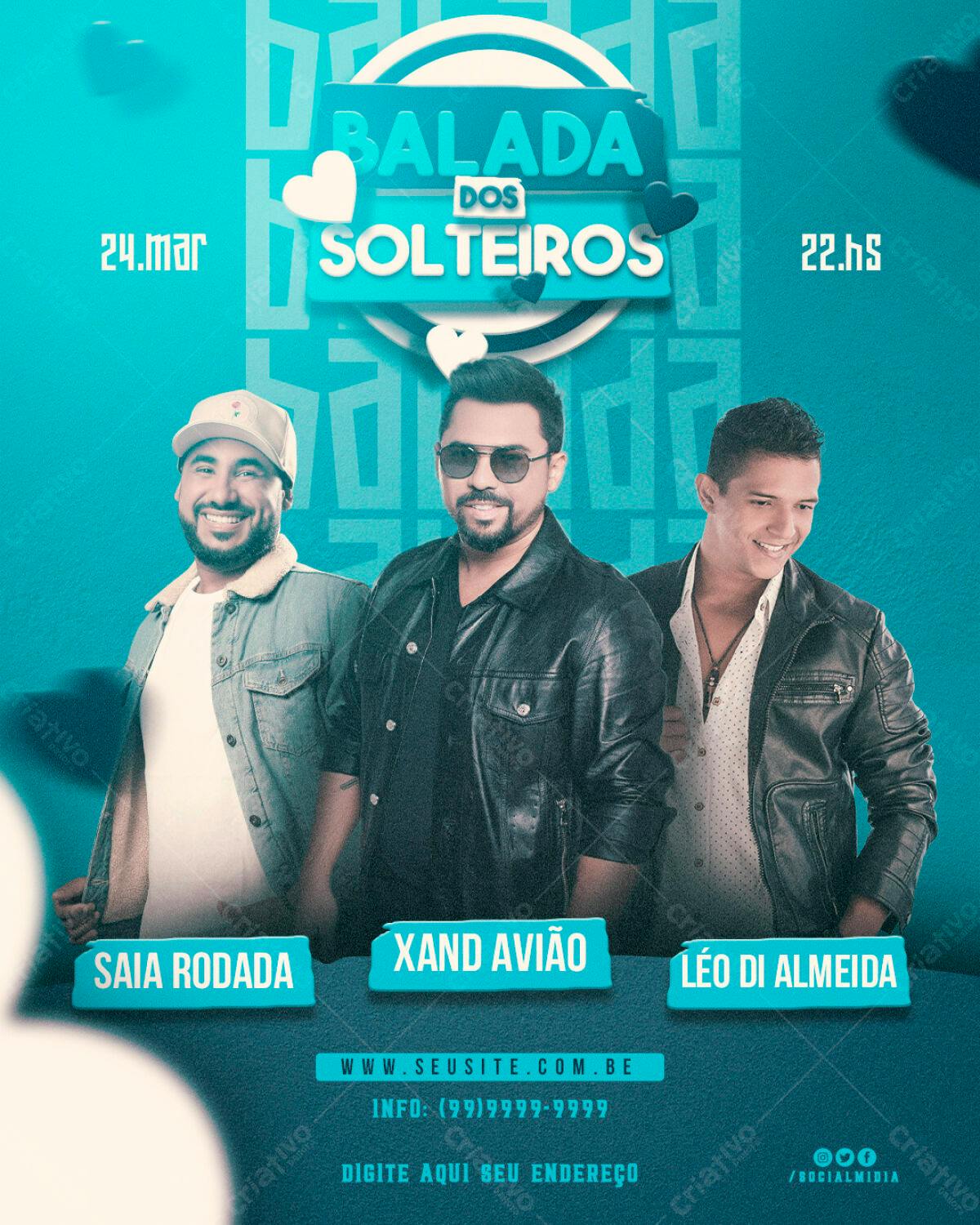 Flyer Balada dos Solteiros PSD Editável
