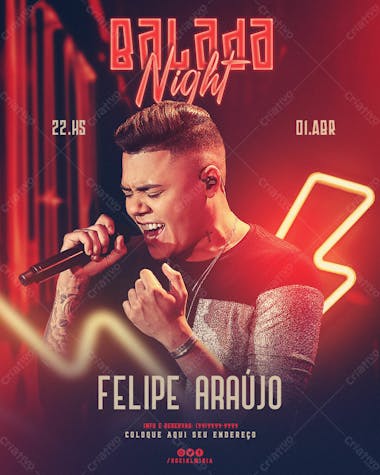 Balada night felipe araújo show feed
