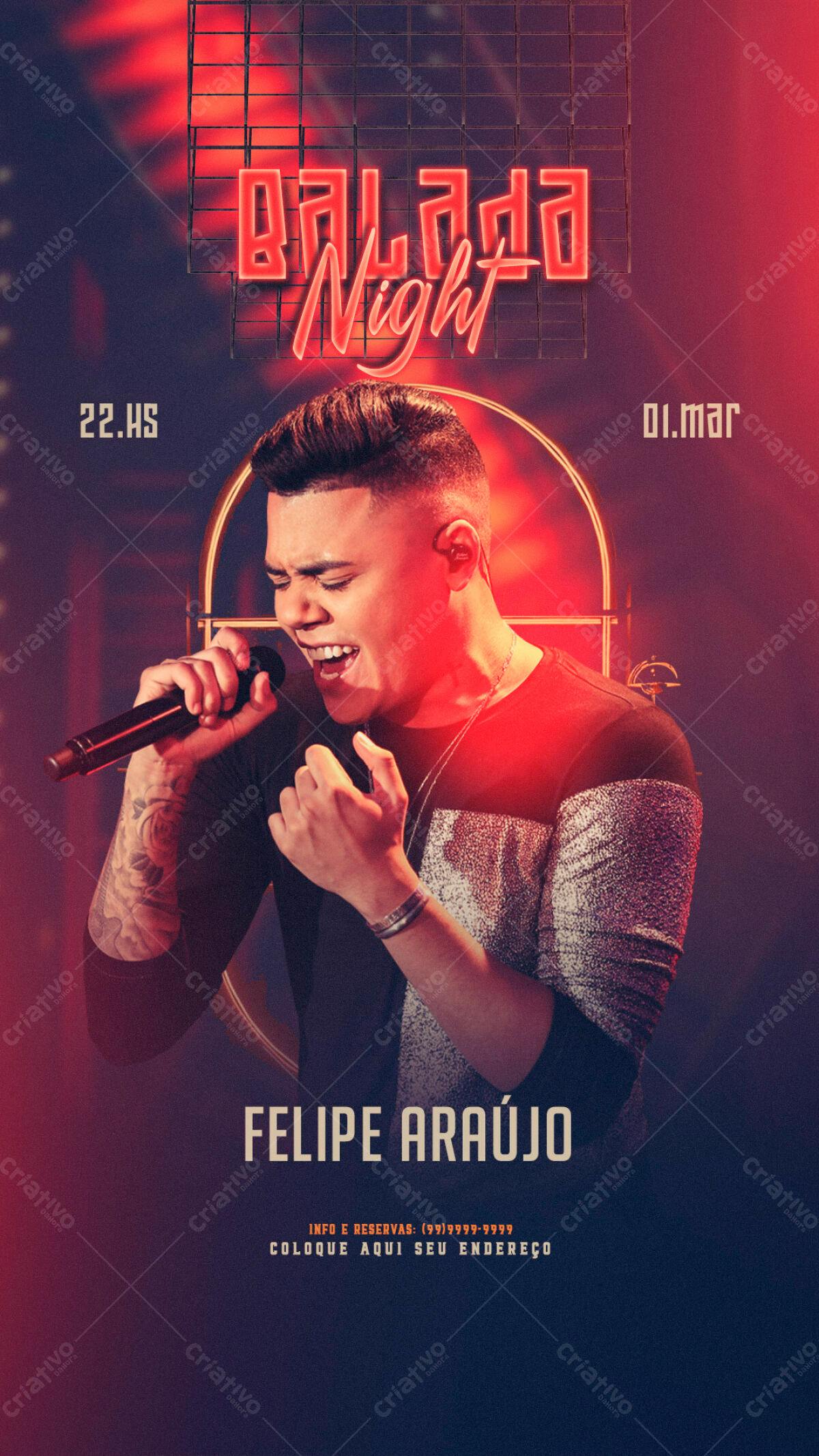Flyer para Show de Felipe Araújo PSD Editável