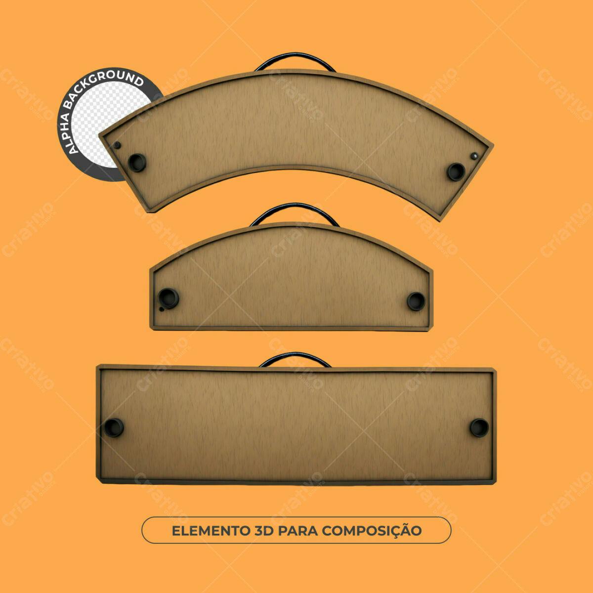 Elementos 3D para Composição PSD Editável