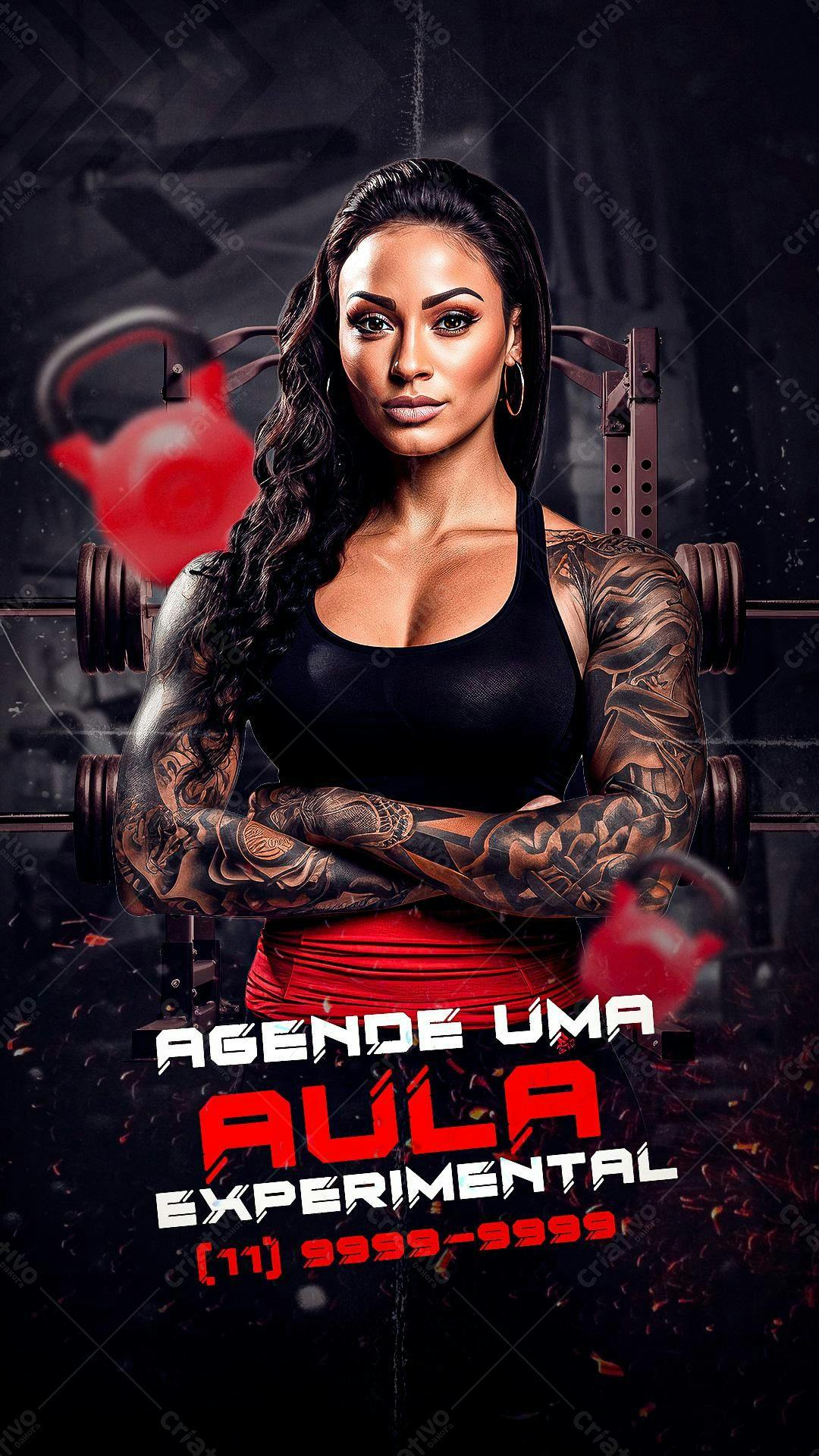 Flyer Aula Experimental Academia PSD Editável