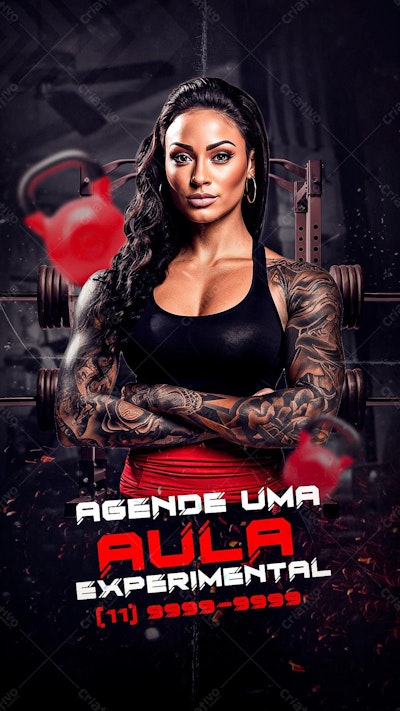 Flyer Aula Experimental Academia PSD Editável