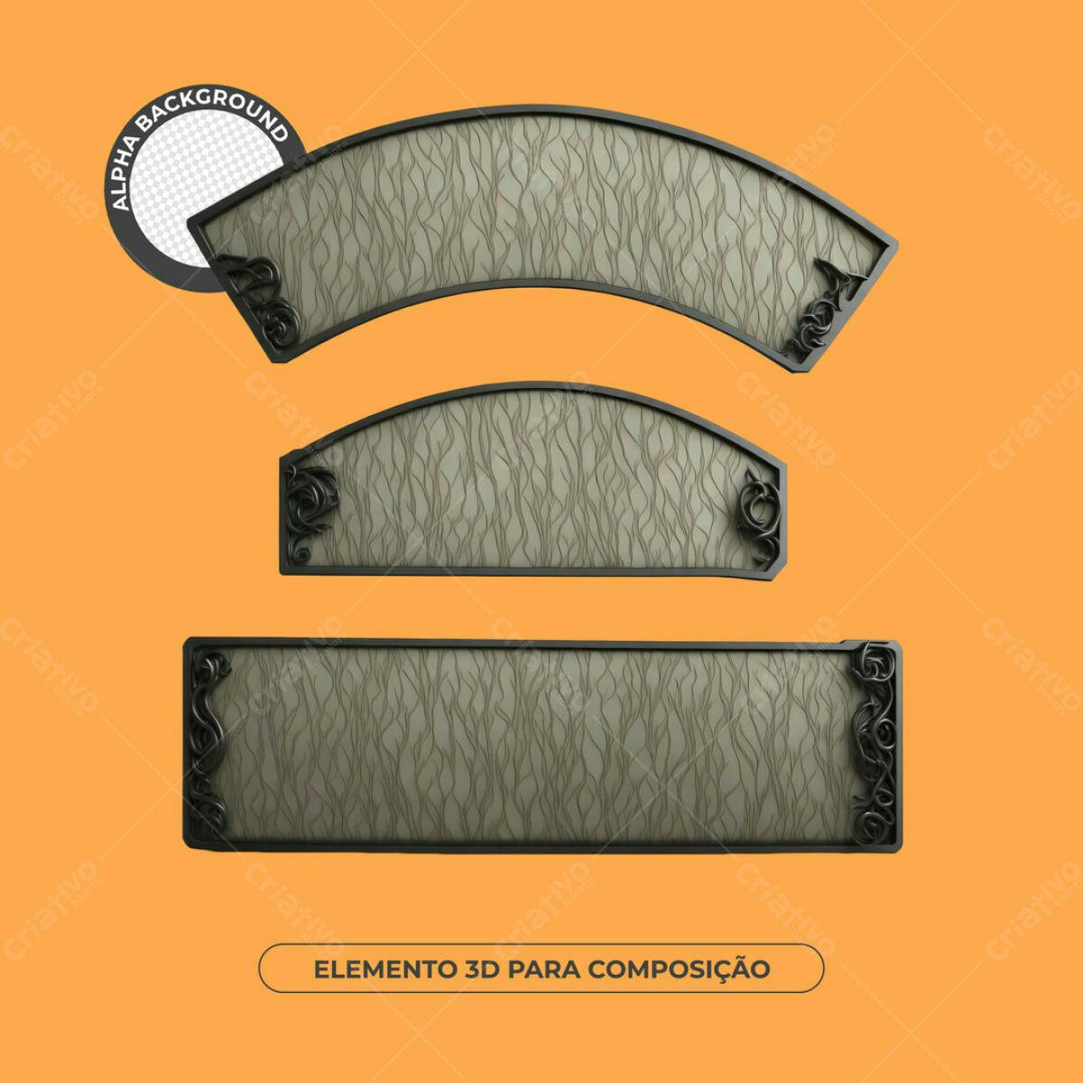 Elementos 3D para Composição PSD Editável