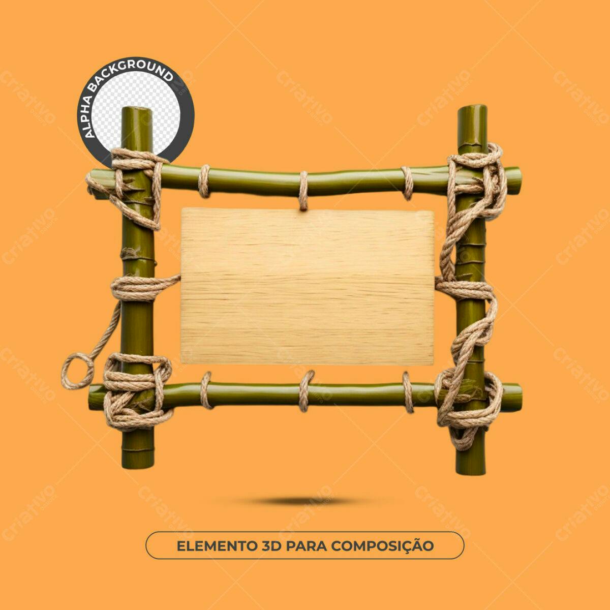 Moldura de Bambu PSD Editável