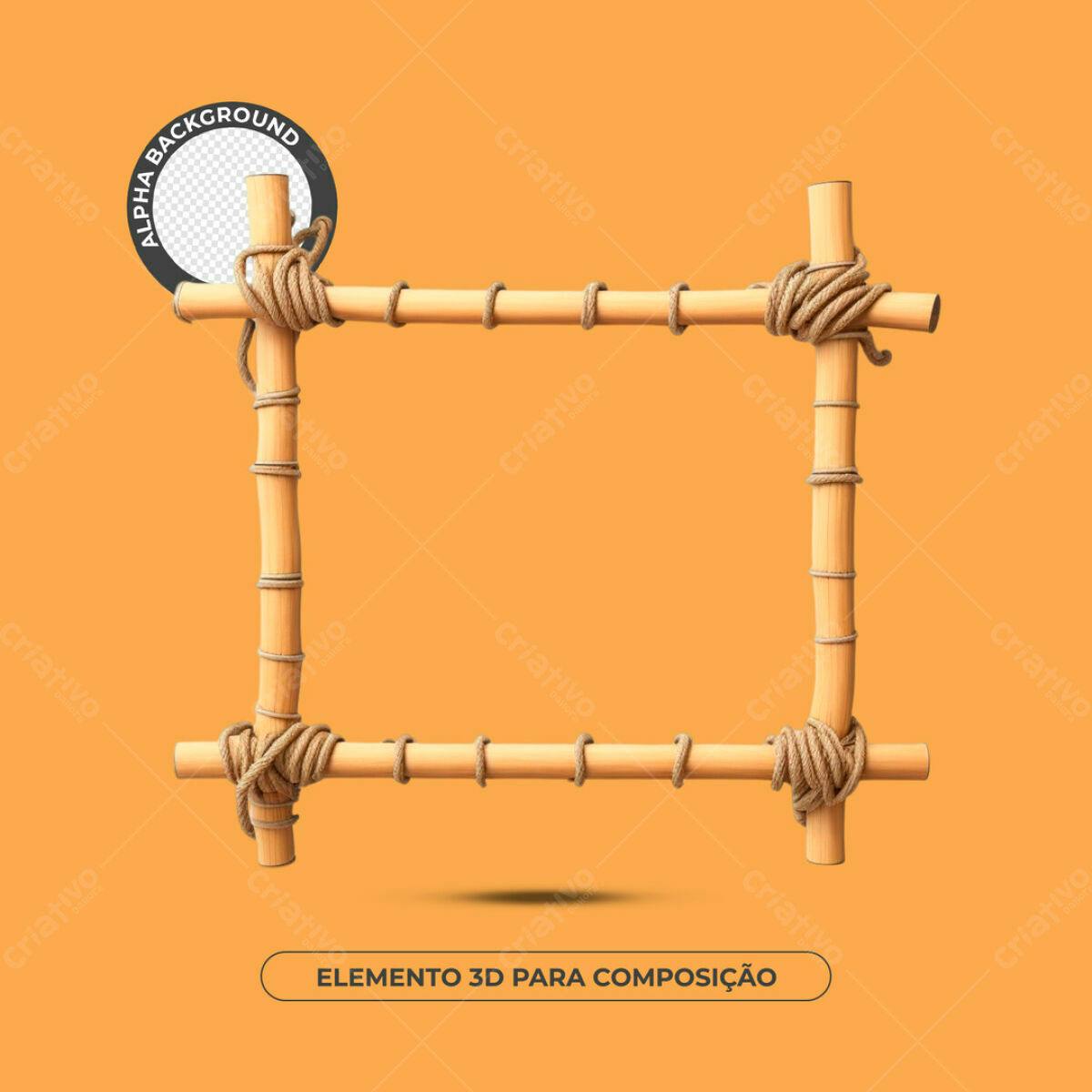 Moldura de Bambu PSD Editável