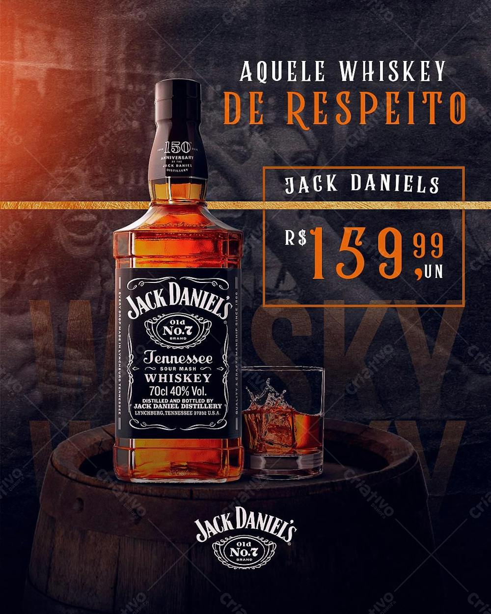 Flyer Whisky de respeito Bar Adega 