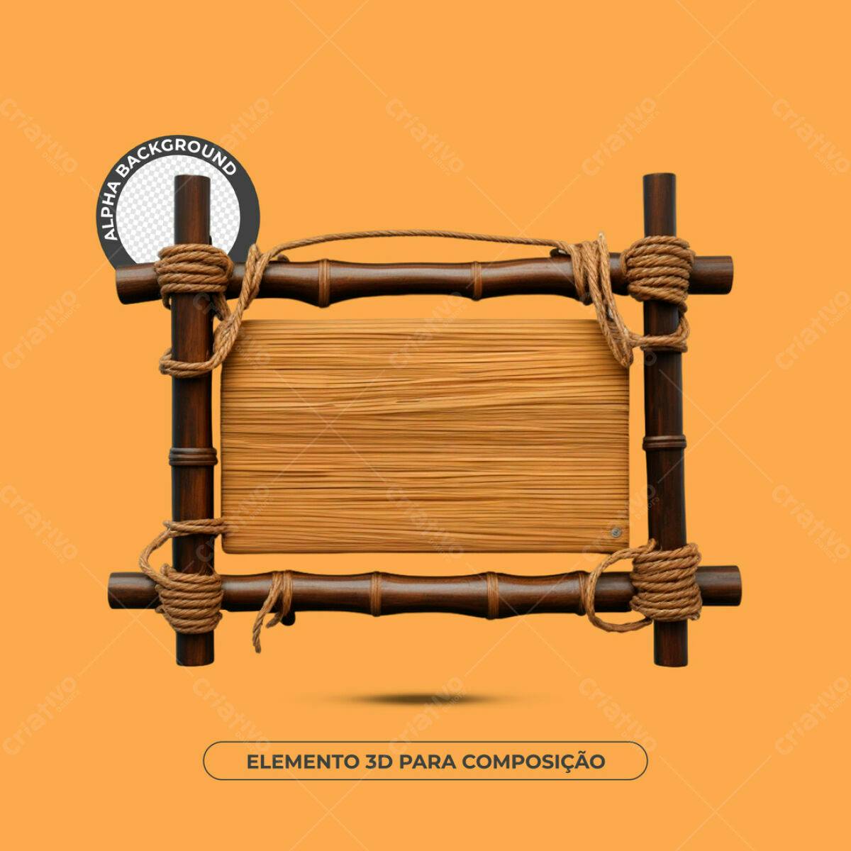 Elemento 3D de Madeira PSD Editável