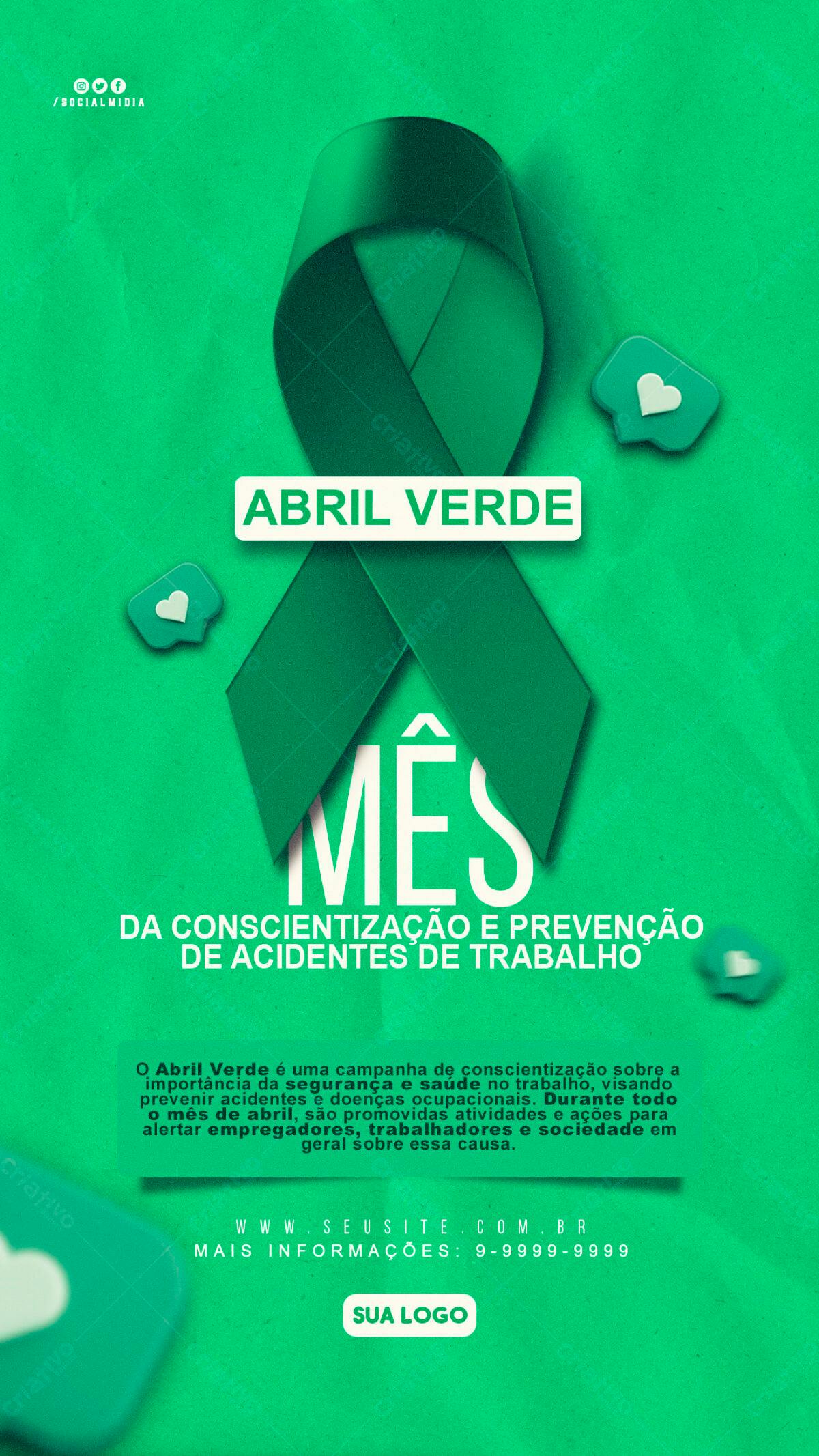 Flyer Abril Verde - Prevenção de Acidentes PSD Editável