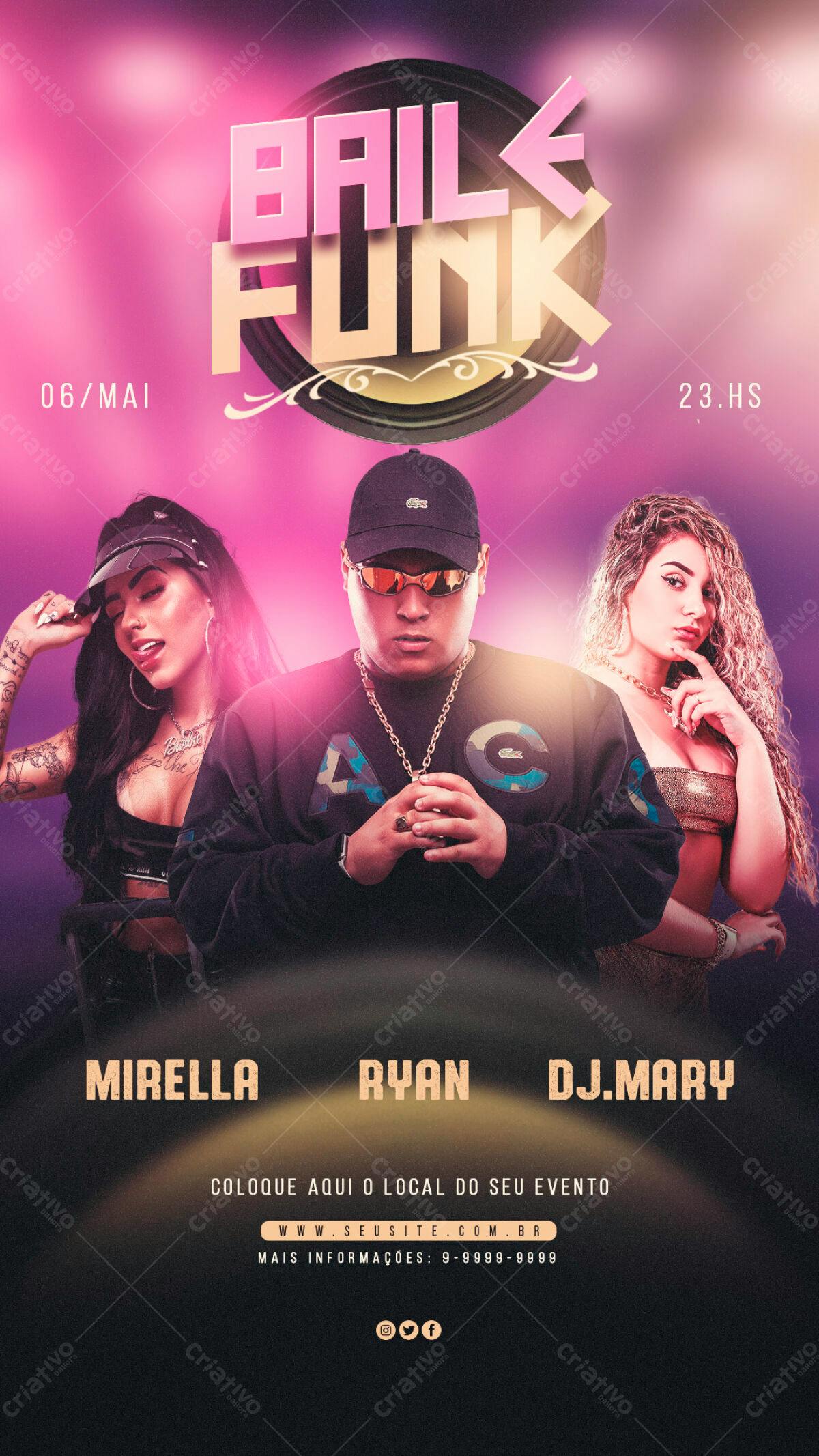 Flyer para Festa Funk PSD Editável