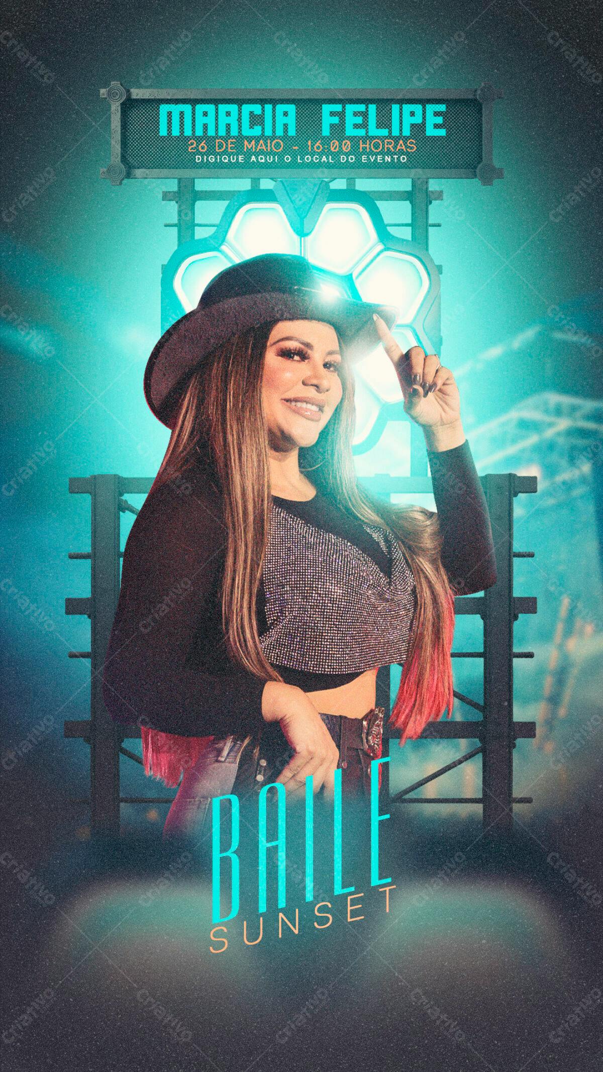 Flyer para Evento Musical de Marcia Felipe PSD Editável