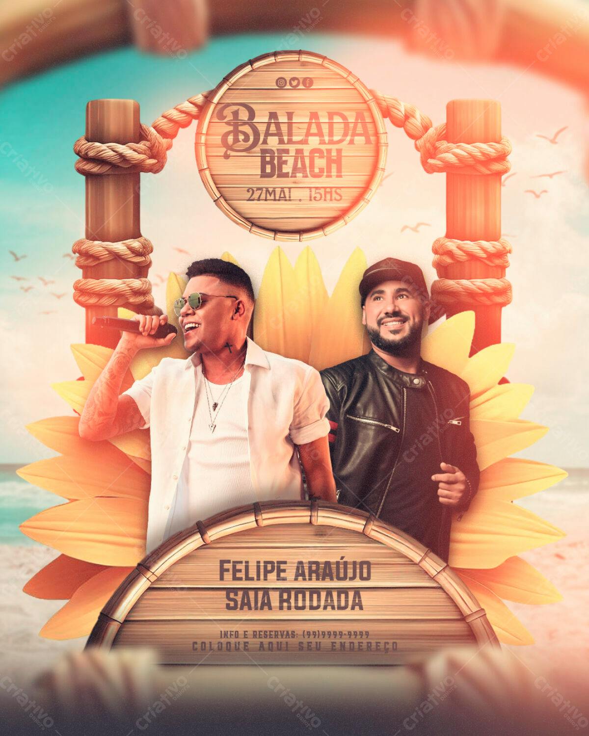 Flyer Balada Beach PSD Editável