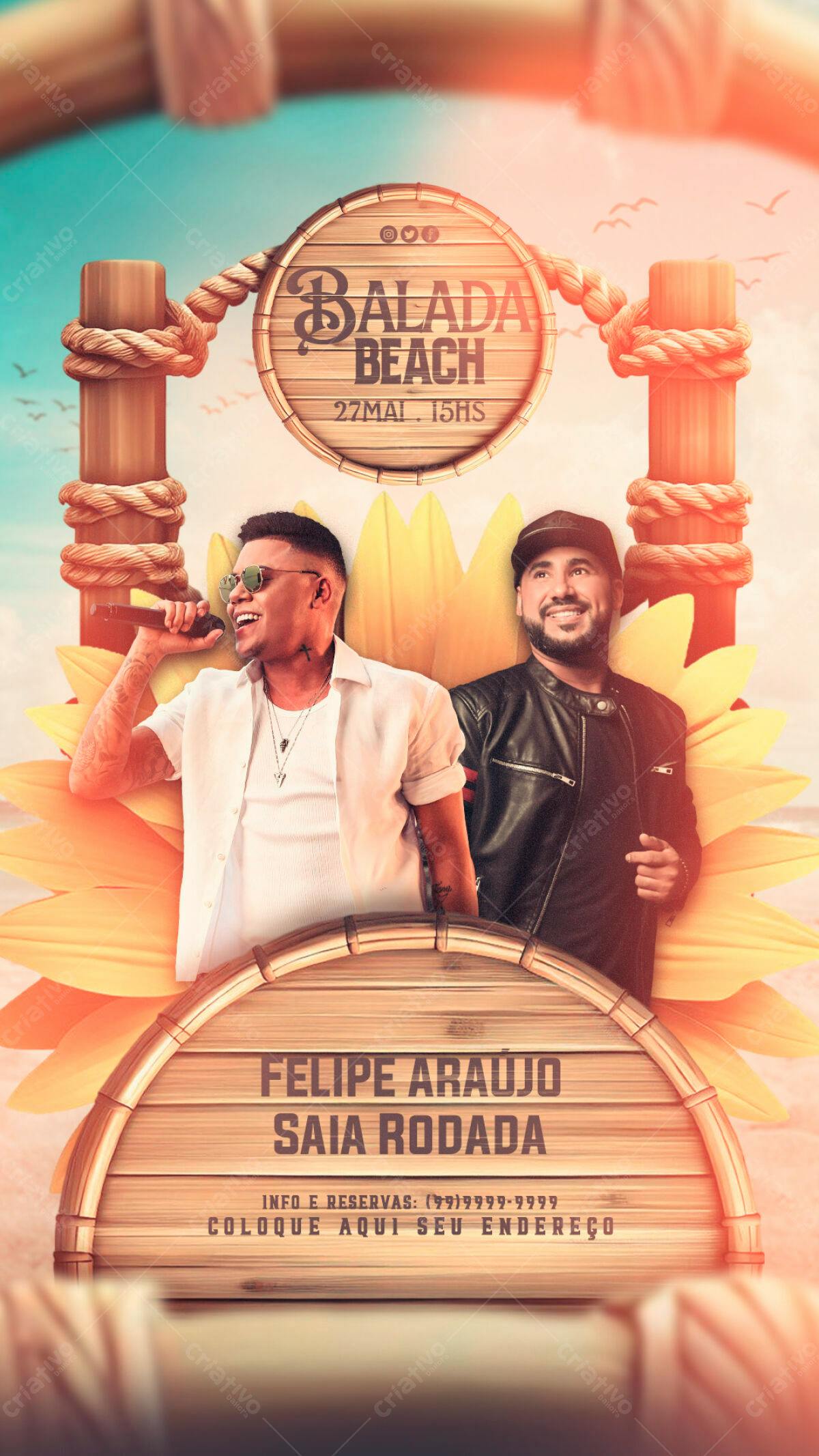 Flyer Balada Beach PSD Editável