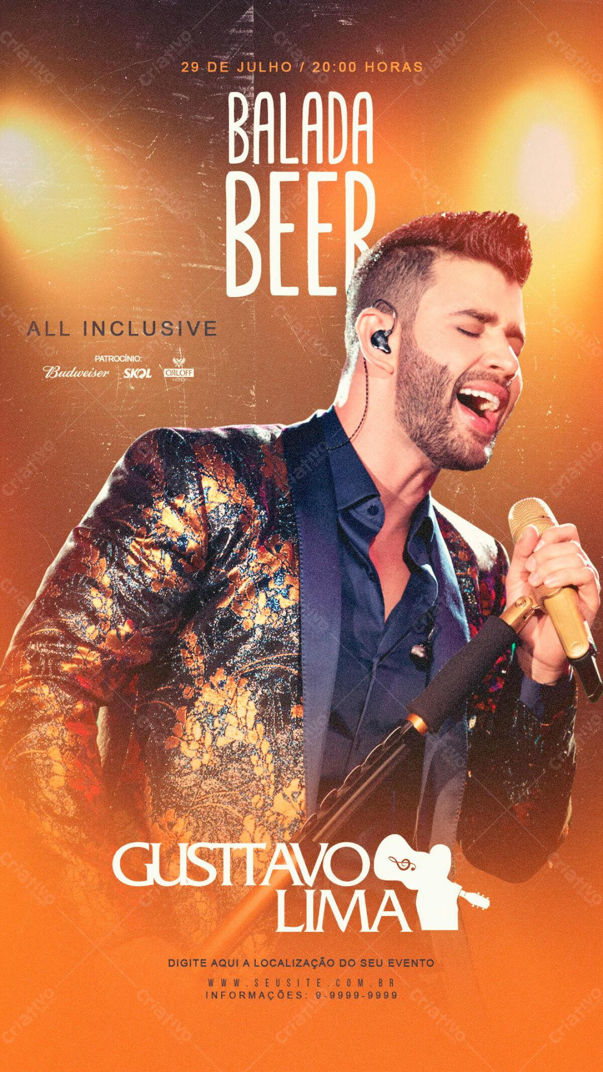Flyer para Show Gusttavo Lima PSD Editável