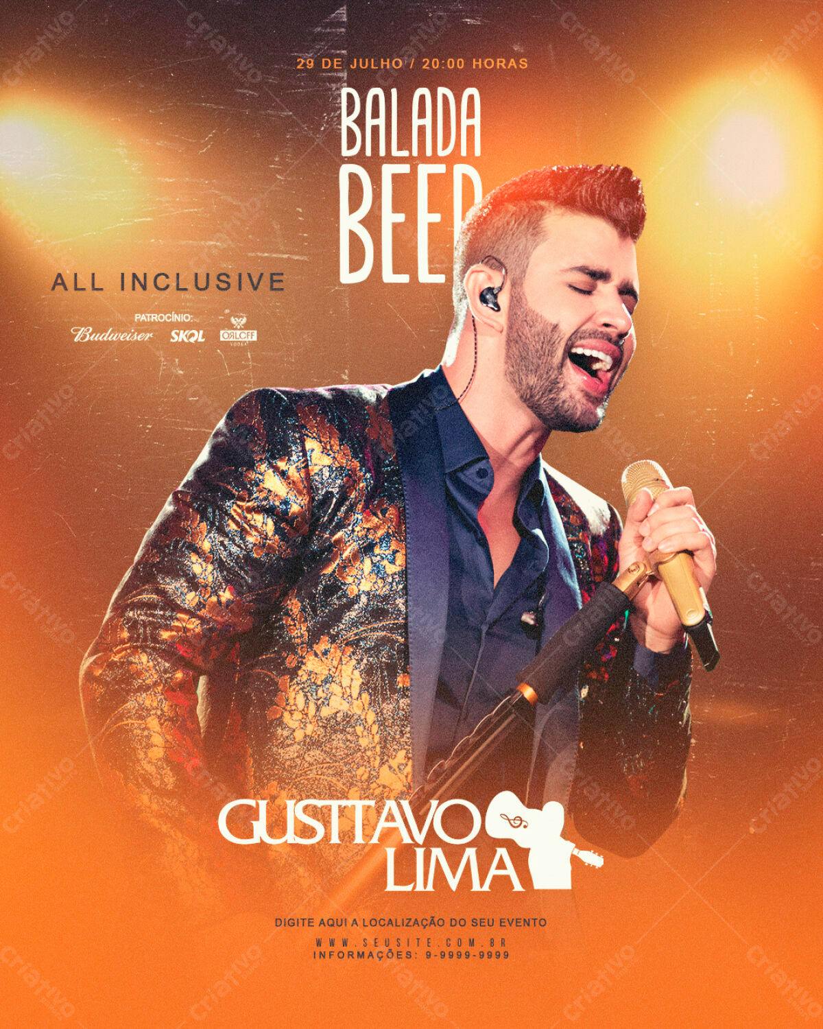Flyer Balada Gusttavo Lima PSD Editável