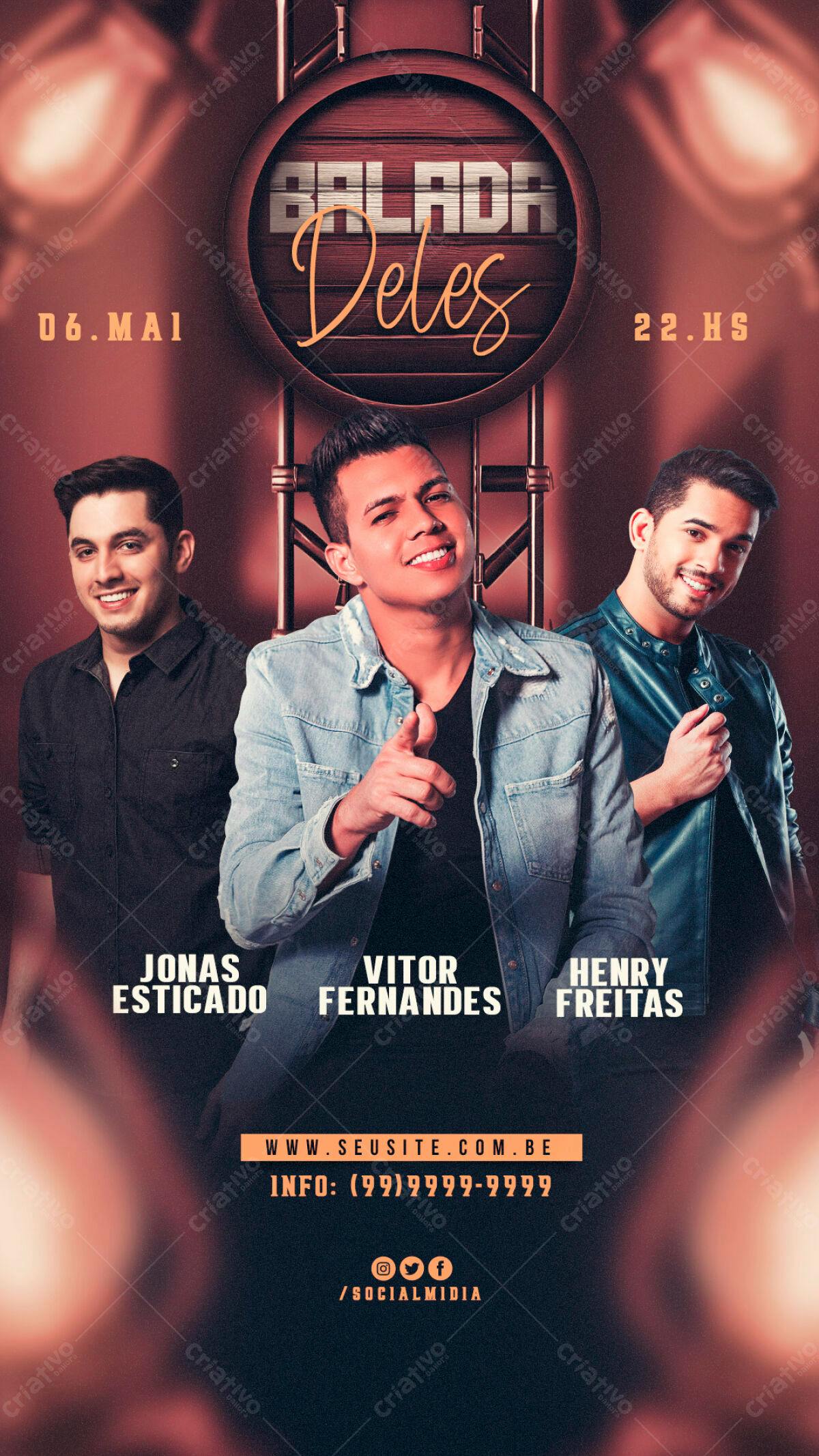 Flyer para Balada Deles PSD Editável