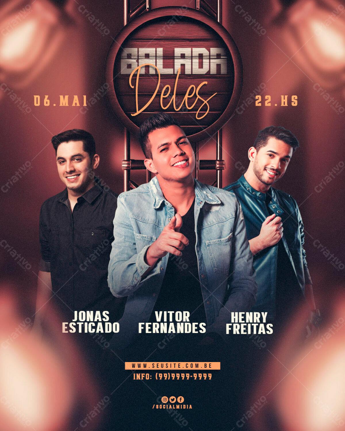 Flyer para Balada Deles PSD Editável