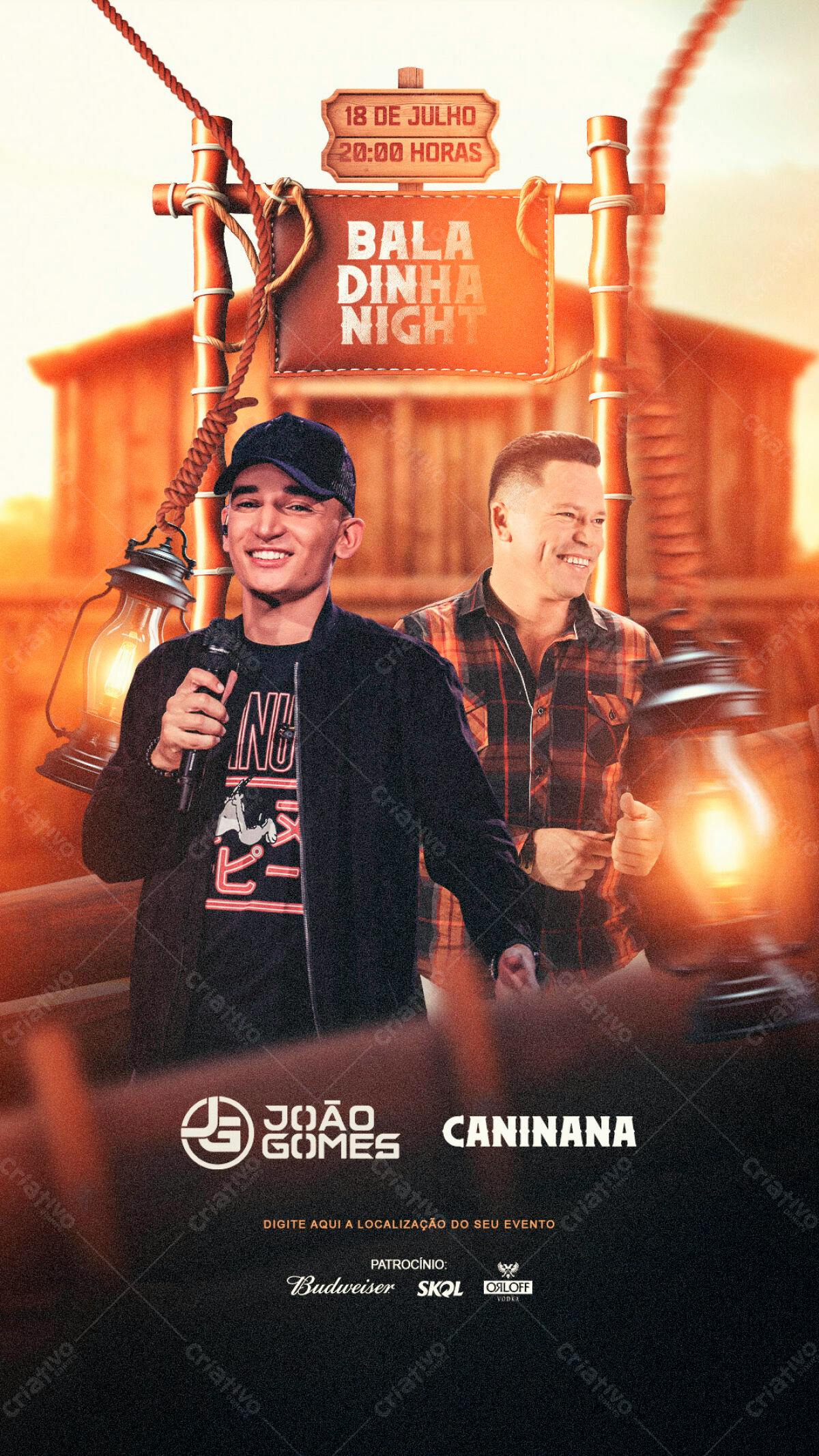 Flyer para Show João Gomes e Caninana PSD Editável