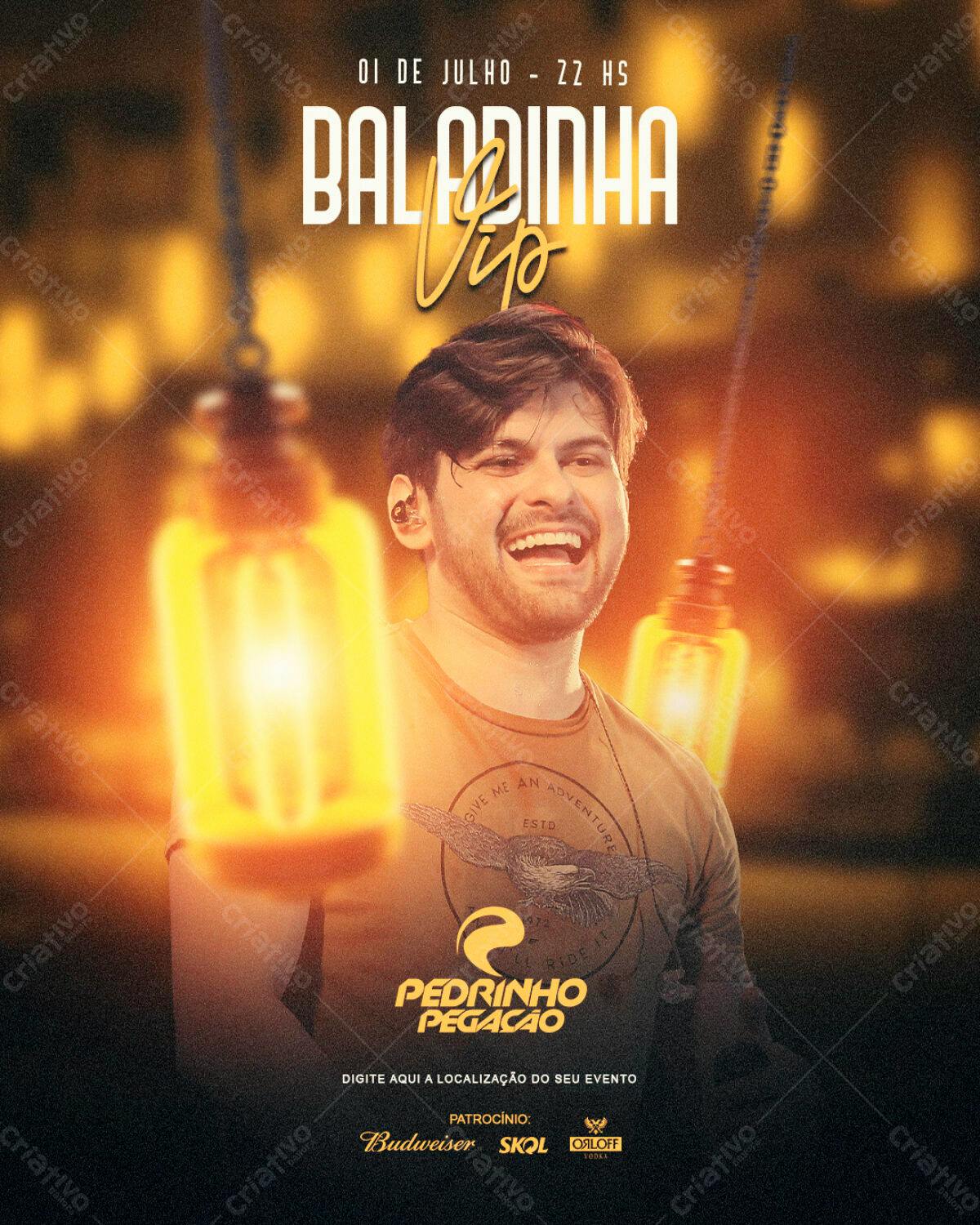 Flyer para Show Pedrinho Pegação PSD Editável