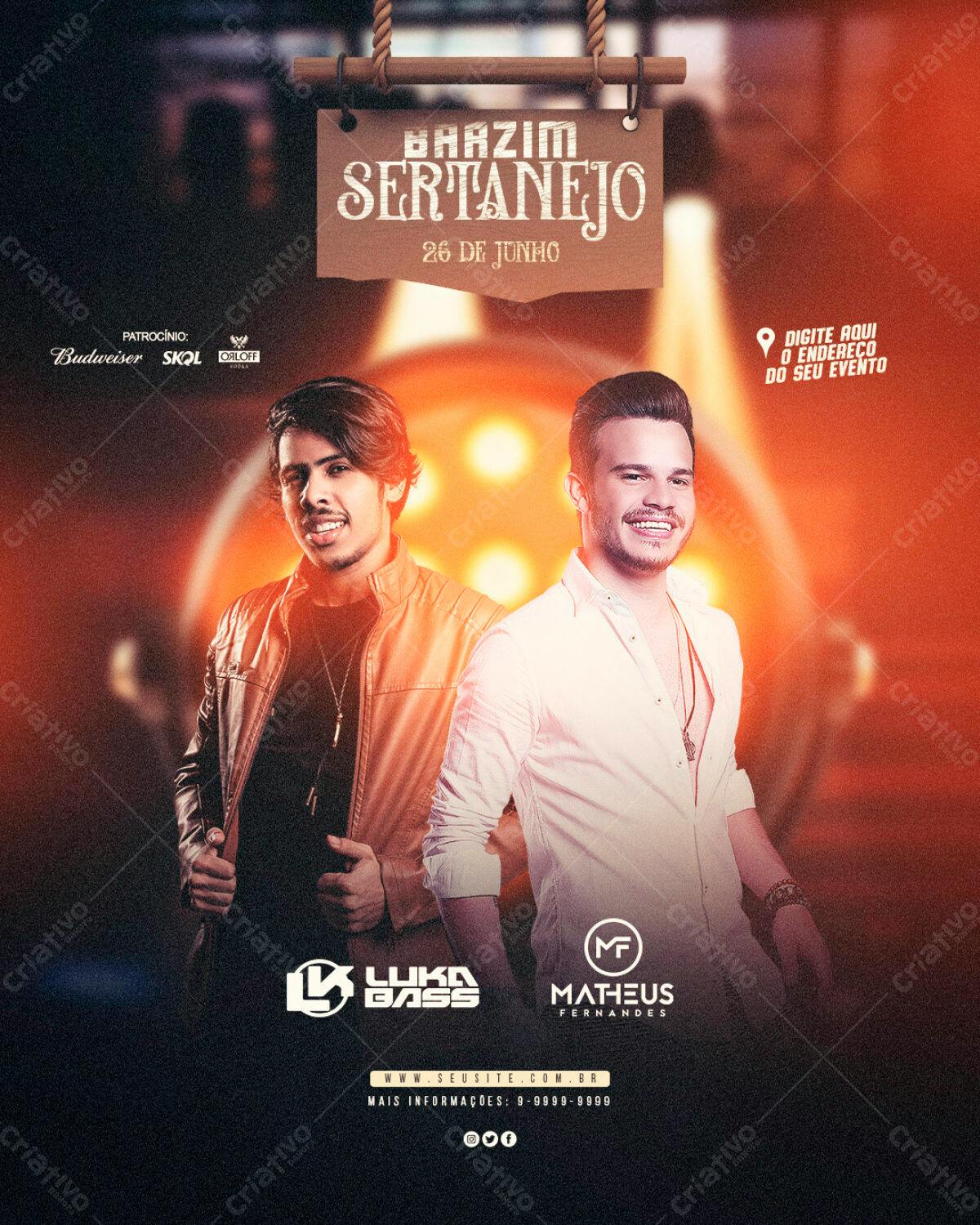 Flyer para Show Sertanejo PSD Editável