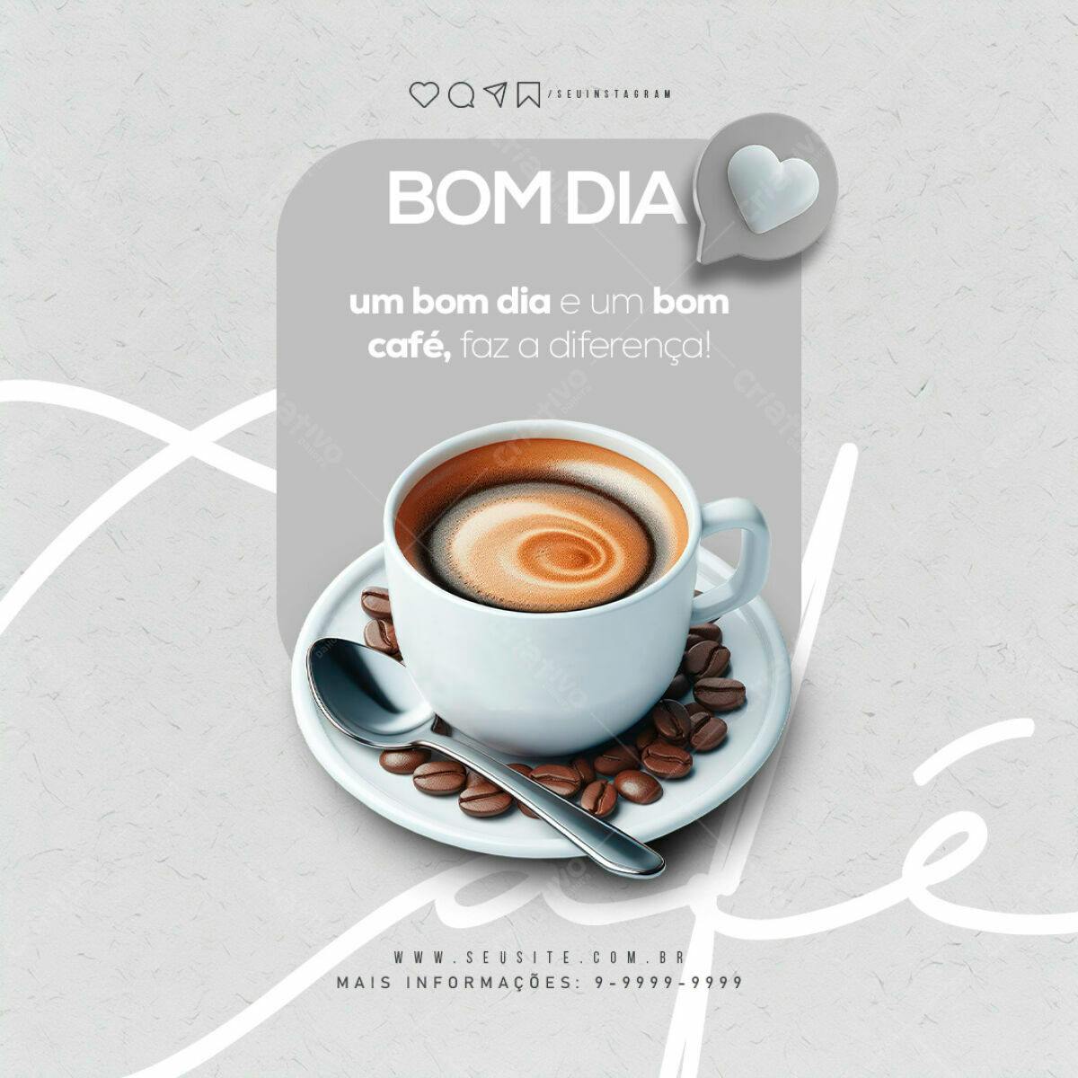 Post para Redes Sociais Café PSD Editável