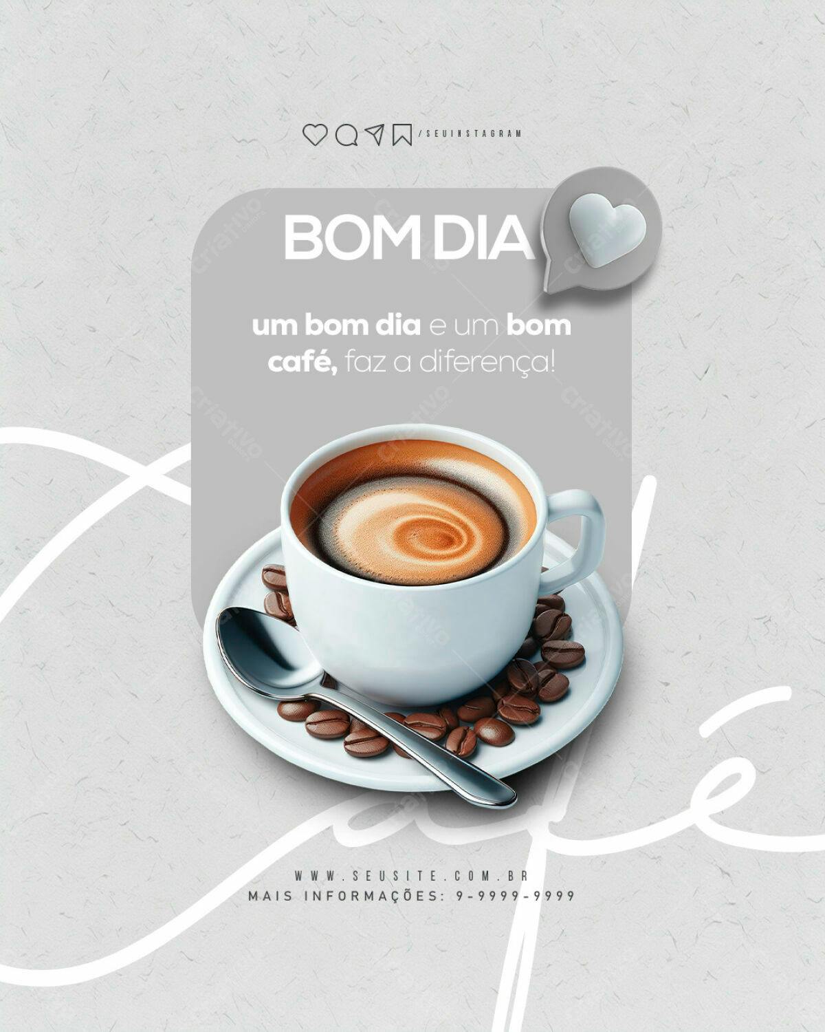 Post para Redes Sociais com Café PSD Editável