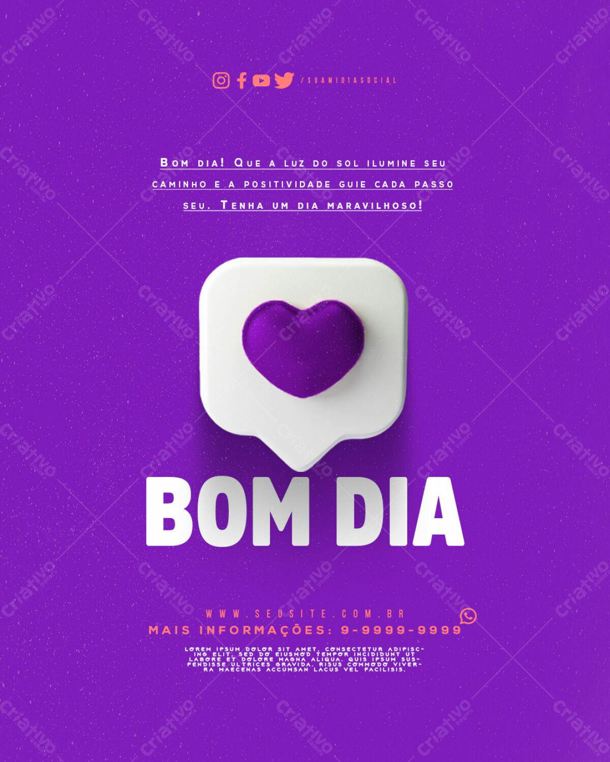 Postagem para Redes Sociais Bom Dia PSD Editável