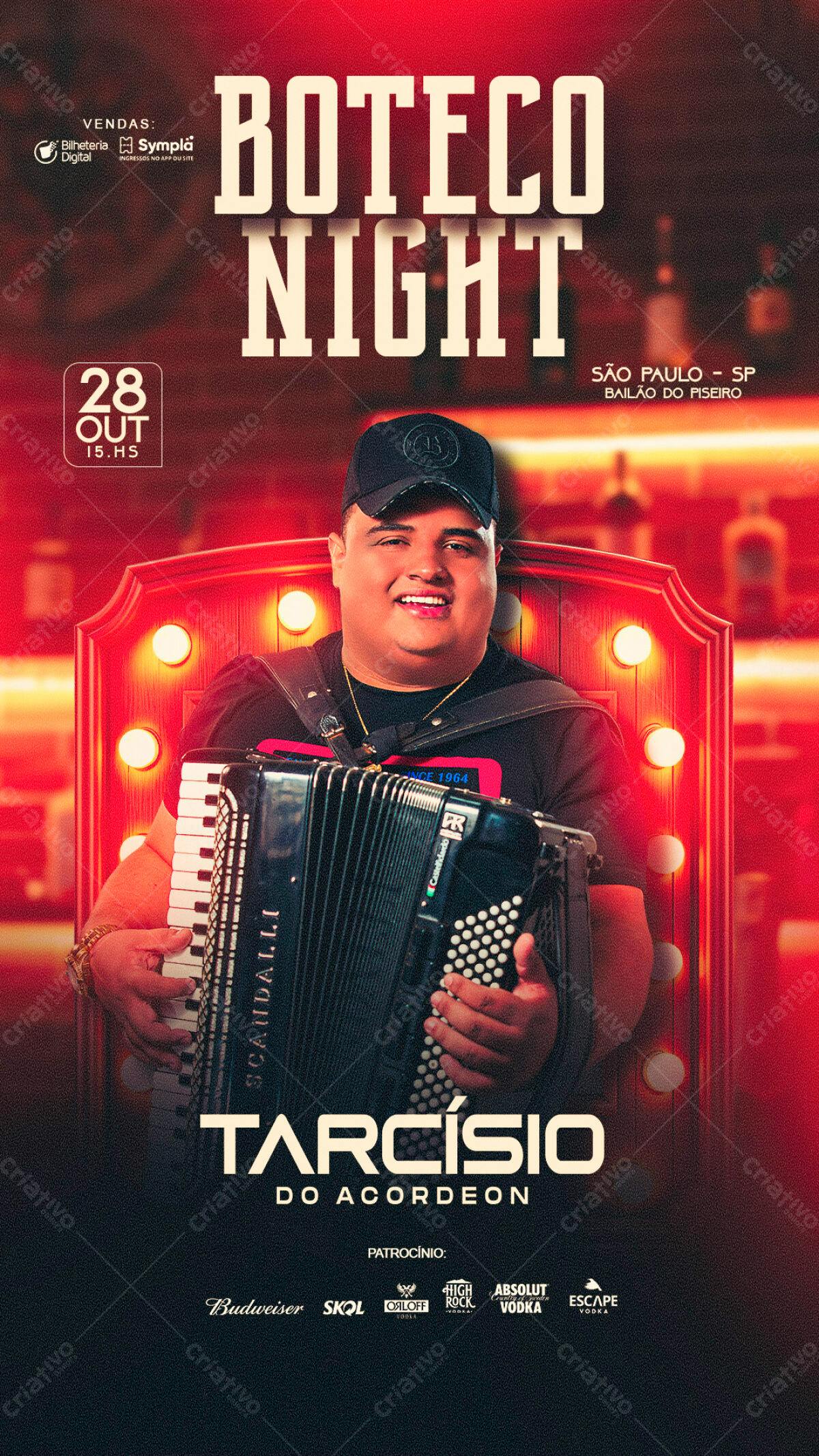 Flyer para Show do Tarcísio do Acordeon PSD Editável